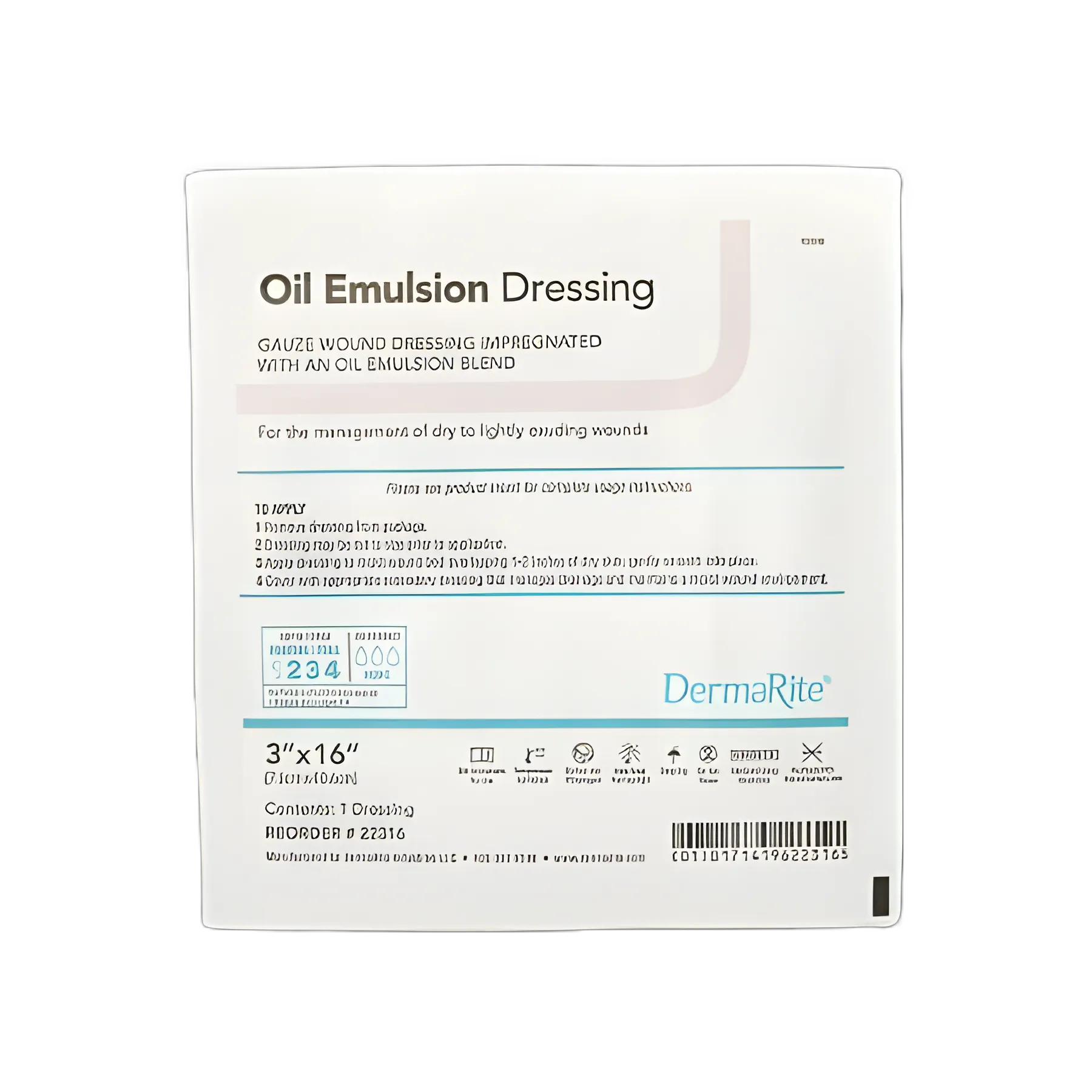 DermaRite® Sterile Oil Emulsion Impregnated Dressing 3 X 16 Inch for Wound Care