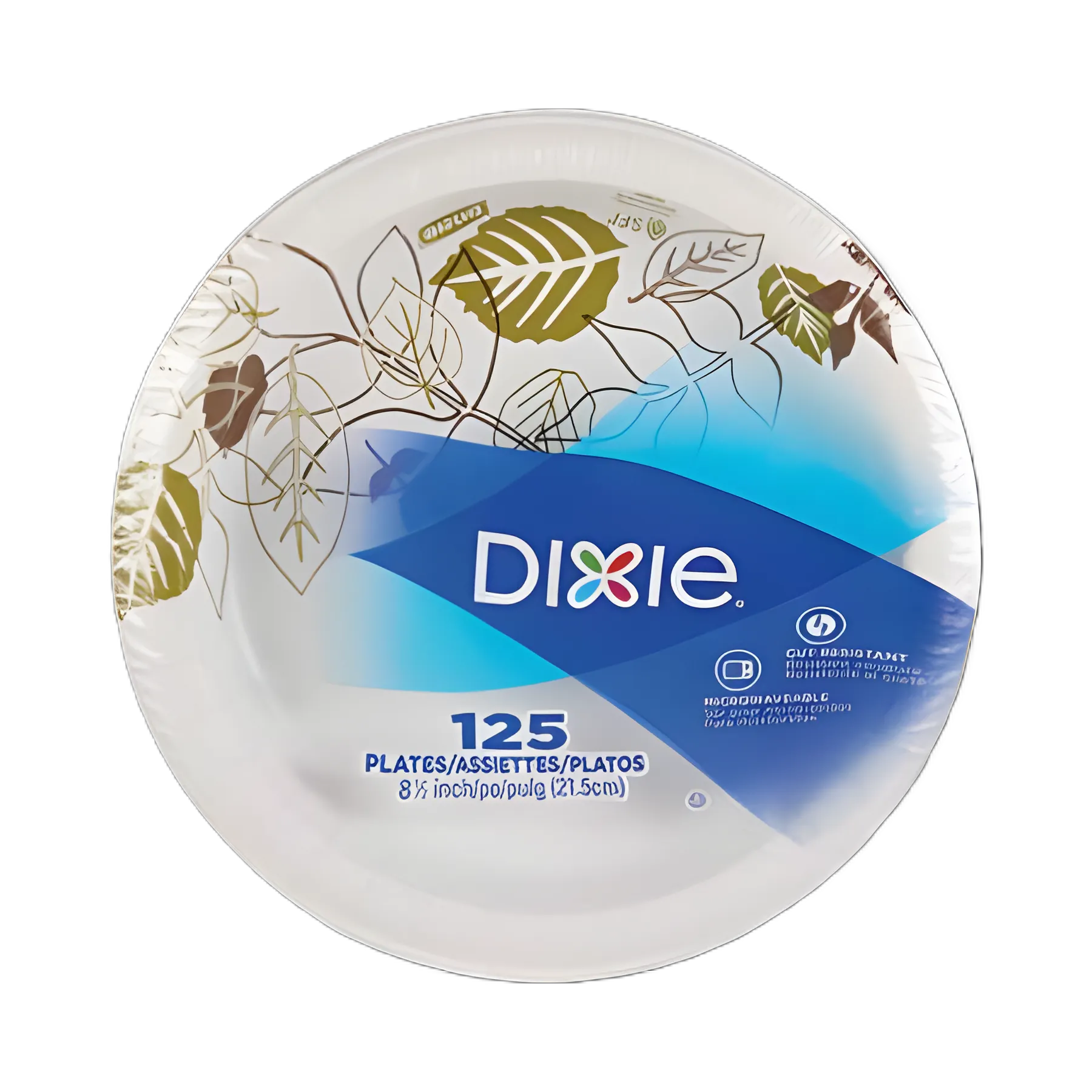 Pathways Soak-Proof Shield Mediumweight Paper Plates, WiseSize, 8.5" dia, Green/Burgundy, 125/Pack