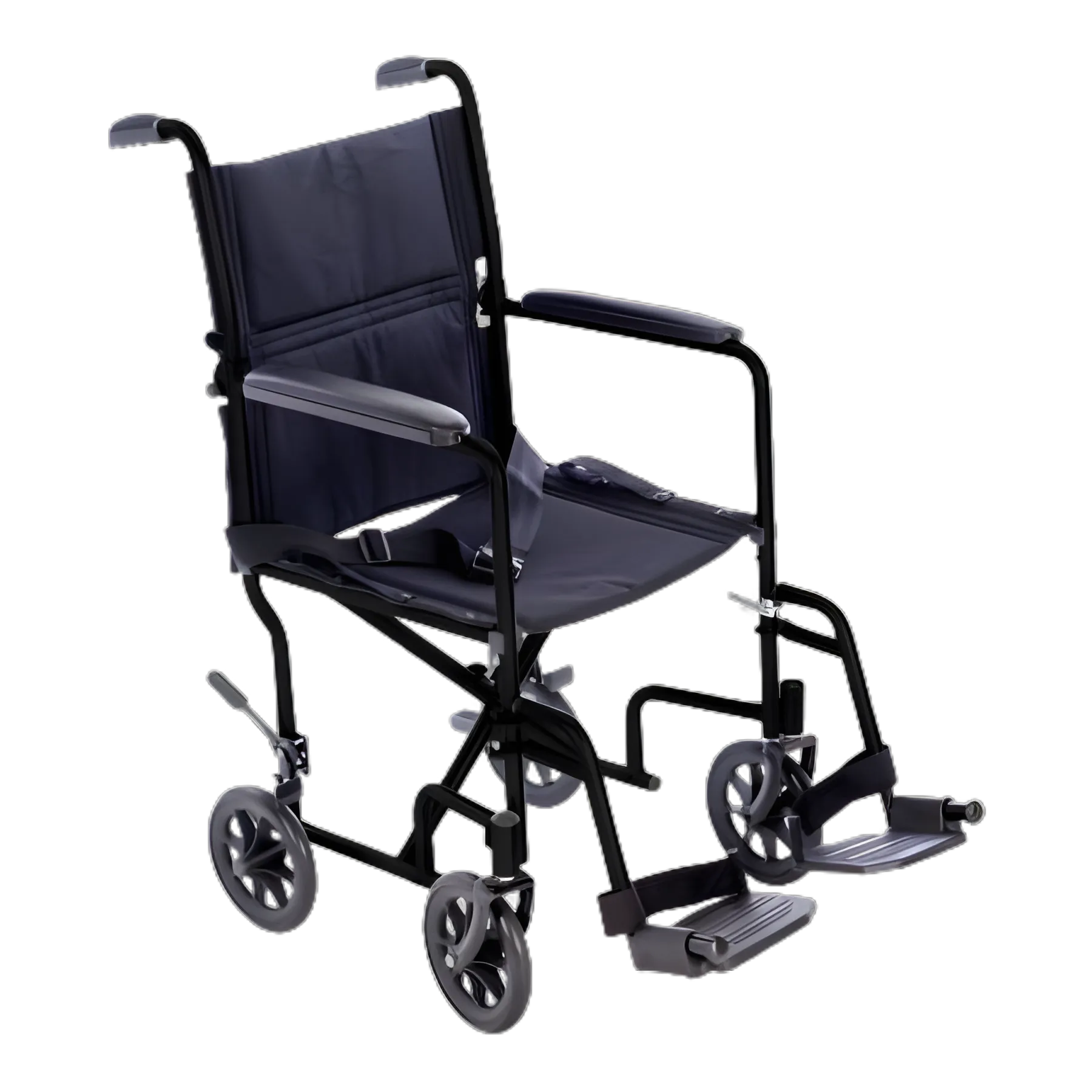 Transport Chair Astra 19 Inch Seat Width Full Length Arm Swing-Away Footrest Aluminum Frame - TC19A-BLK