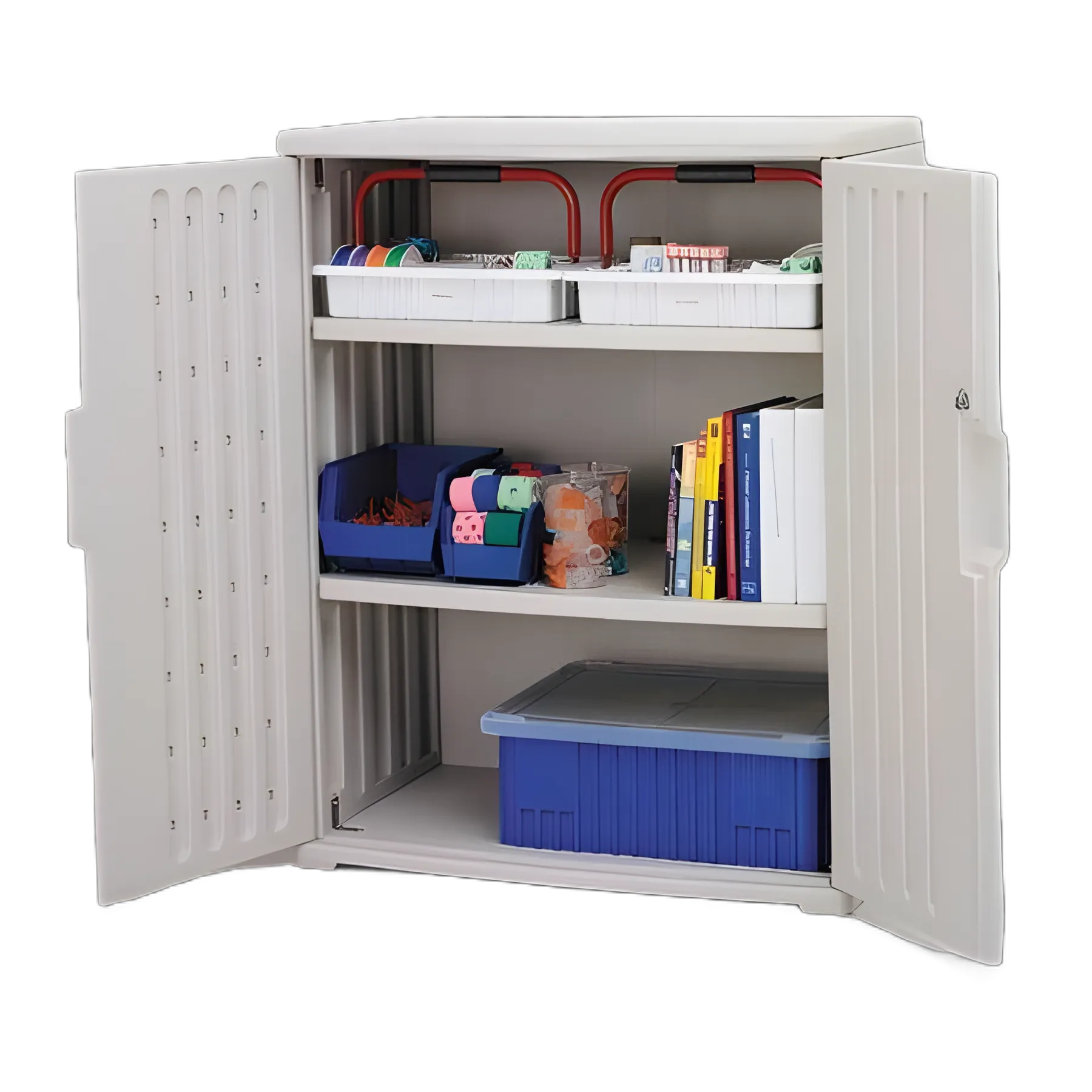 High-Density Polyethylene Storage Cabinet with 4 Shelves for Laboratory Use