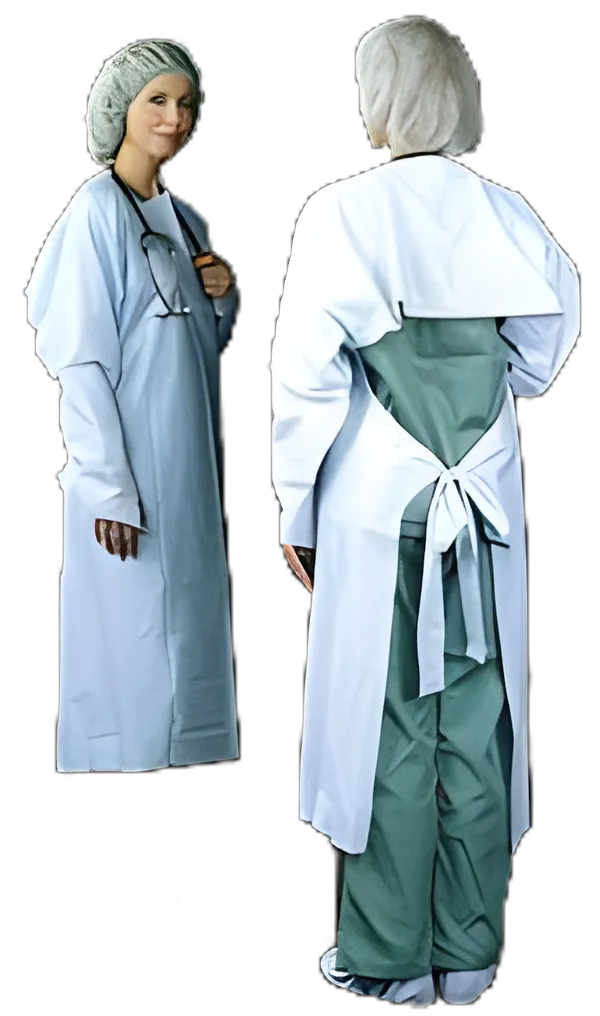 Protective Procedure Gown One Size Fits Most Blue NonSterile AAMI Level 3 Disposable - 235