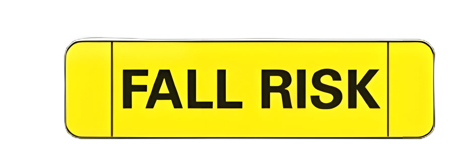 Ident-Alert™ Fall Risk Advisory Label, Yellow Paper, Black Text, 3/8 X 1-1/2 Inch