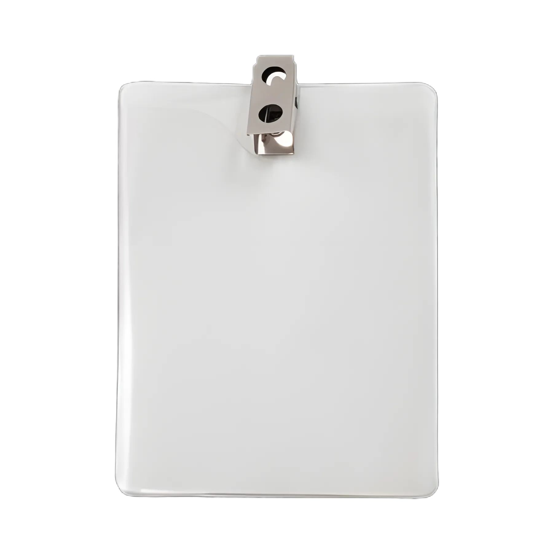 ID Badge Holders with Clip, Vertical, Clear 3.38" x 4.25" Holder, 3.13" x 3.75" Insert, 50/Pack