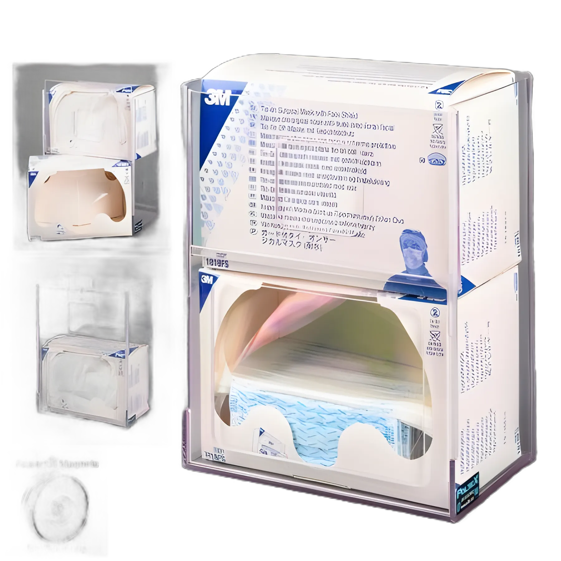 Magnetic Mount Face Shield Dispenser by Poltex - Dual Box Capacity, Clear PETG Plastic, 6.4x11.5x15 Inch