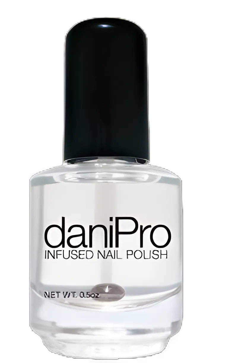 daniPro Clear Top Nail Polish with Undecylenic Acid, 0.5 oz - Doctor Formulated, Chip-Resistant