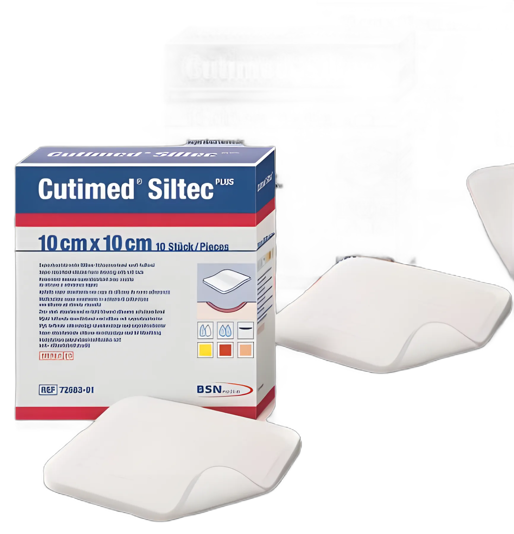Foam Dressing Cutimed® Siltec Plus 4 X 4 Inch Without Border Film Backing Silicone Face Square Sterile