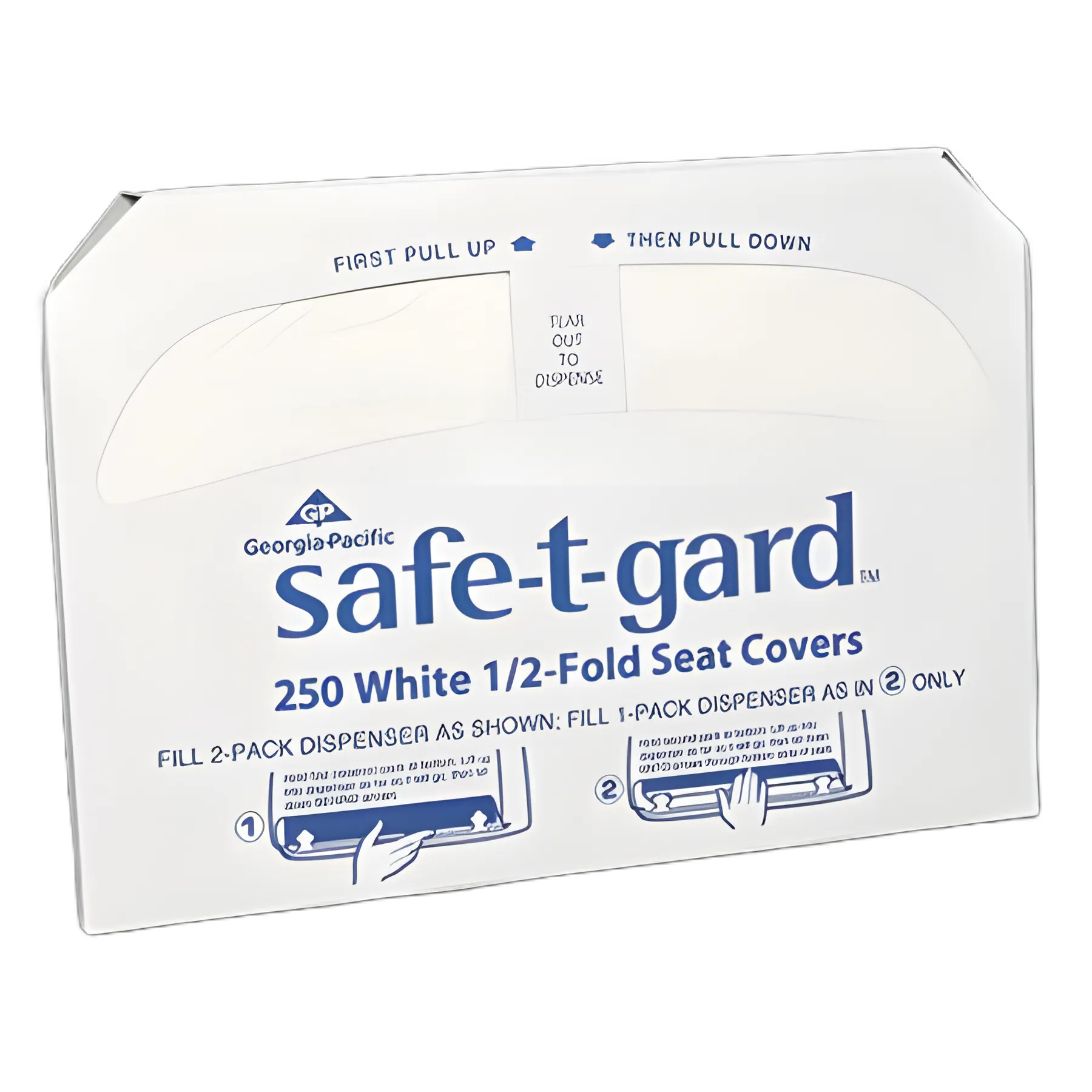 Safe-T-Gard Half-Fold Toilet Seat Covers for Medical Facilities, 14.5 x 17 in, White, 250/Pack, 20 Packs/Carton
