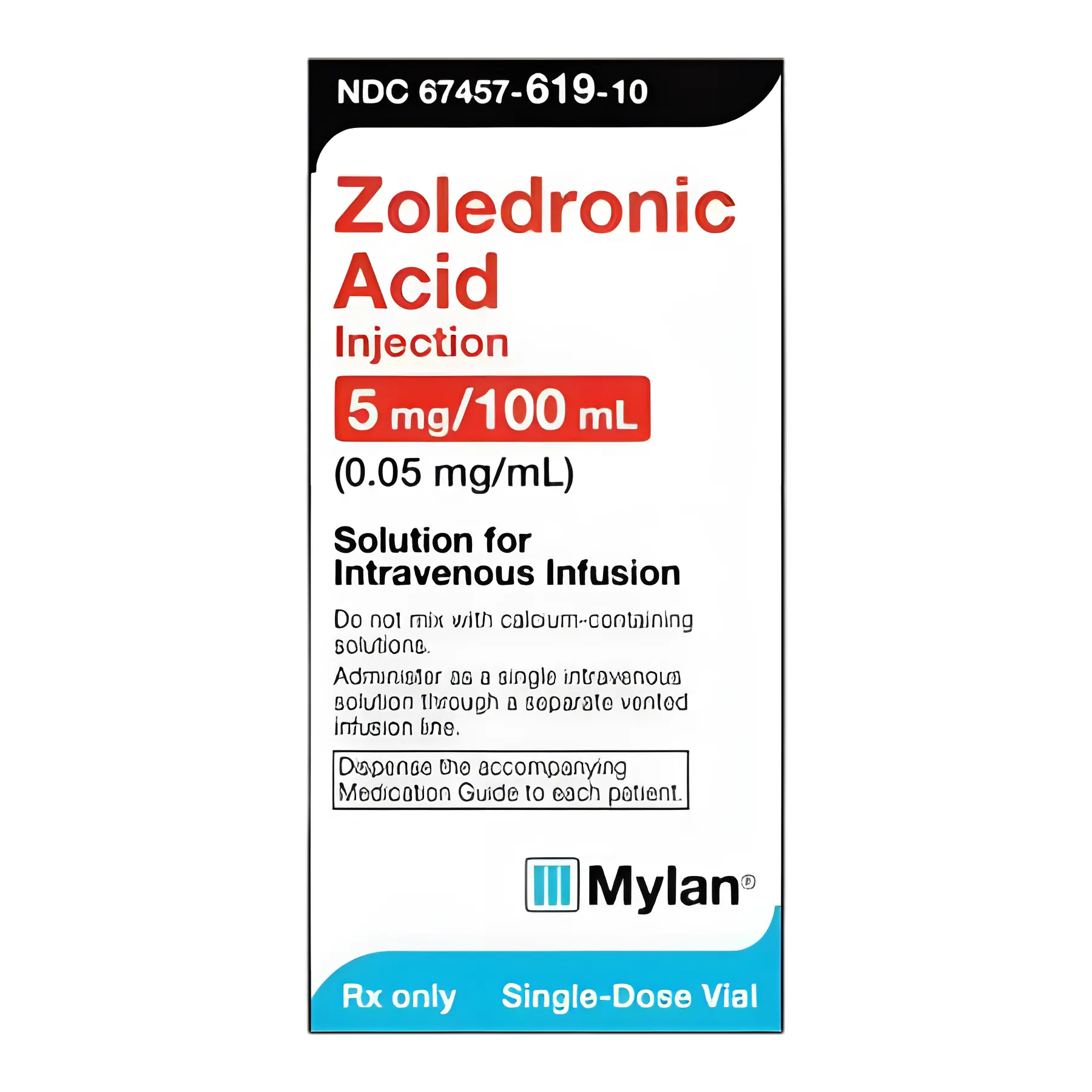 Zoledronic Acid 5 mg / 100 mL Injection Infusion Bottle 100 mL