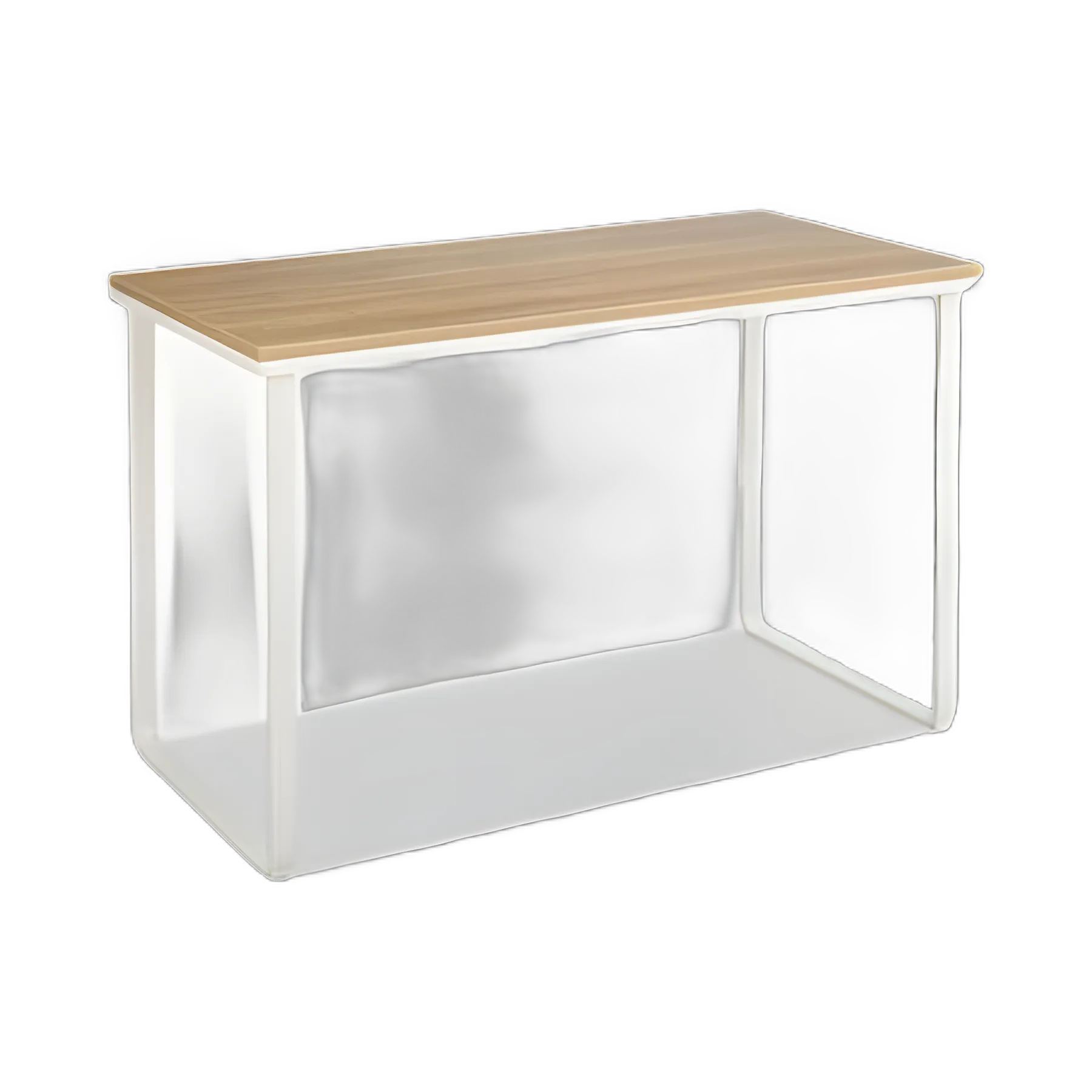 Steel Desk, 47.25" x 24" x 28.75", Beech/White