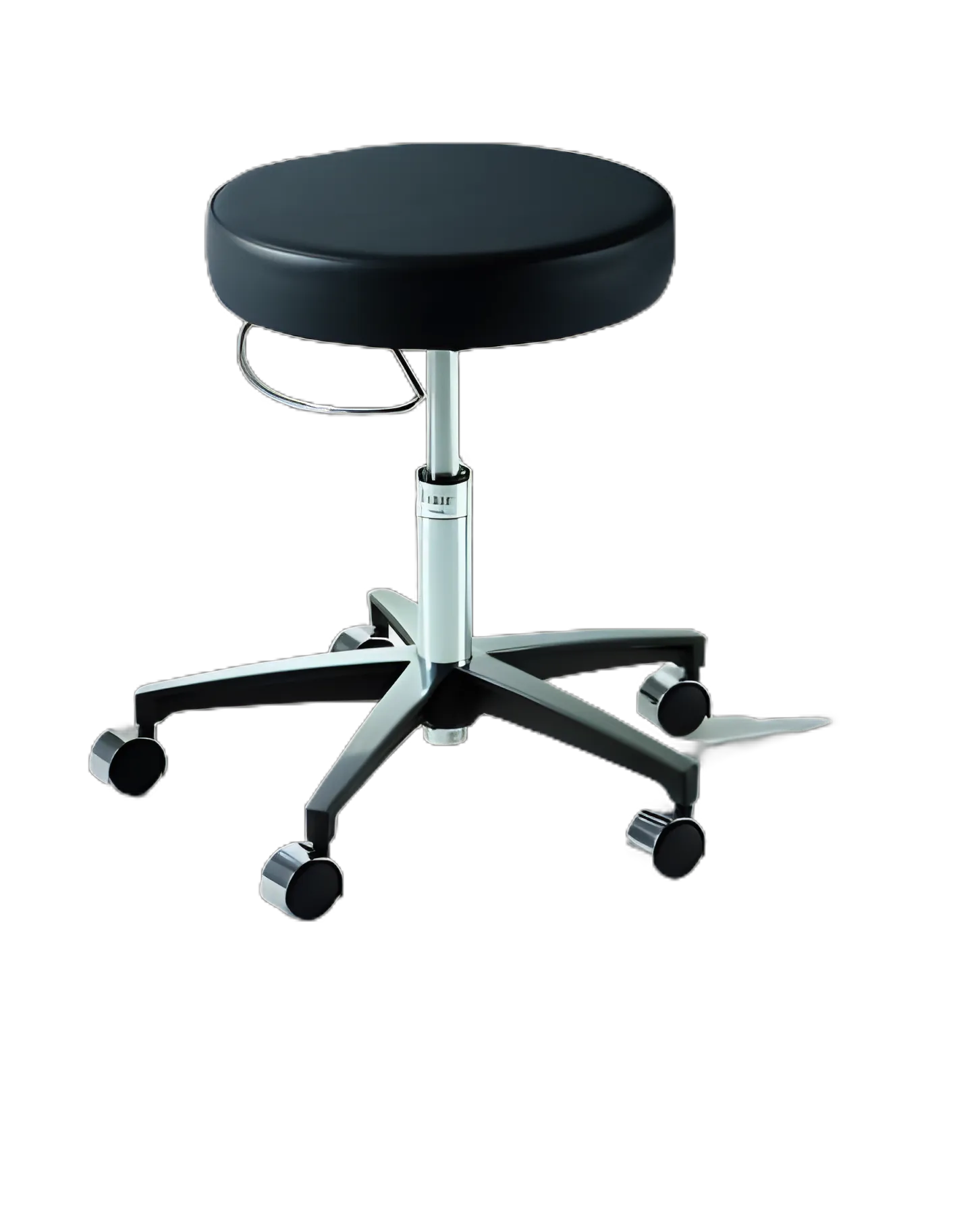 Ritter® 276 Classic Series Air Lift Stool - Pneumatic, Backless with 5 Casters, Obsidian
