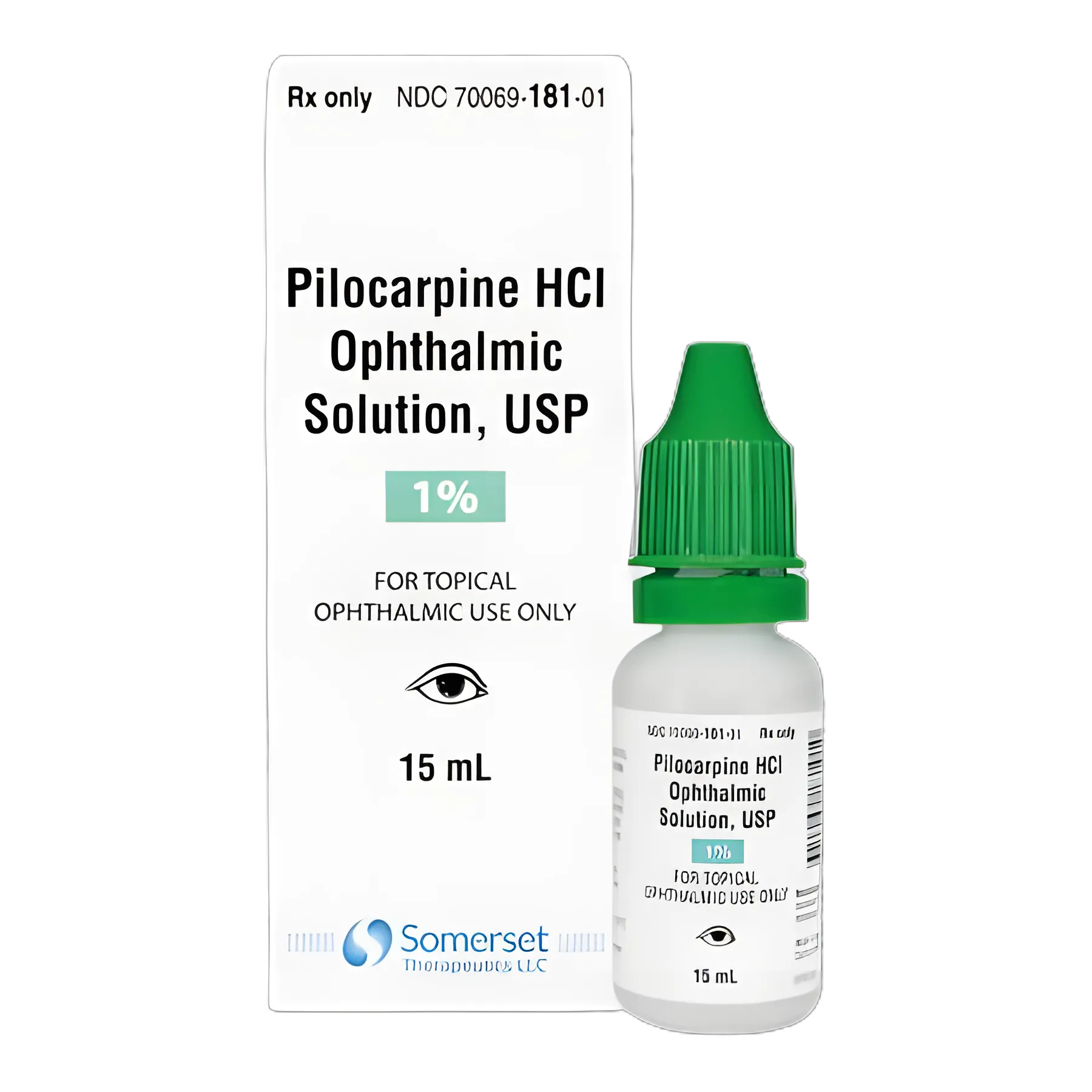 Pilocarpine HCl 1% Ophthalmic Solution - 15 mL Dropper Bottle for Glaucoma Treatment
