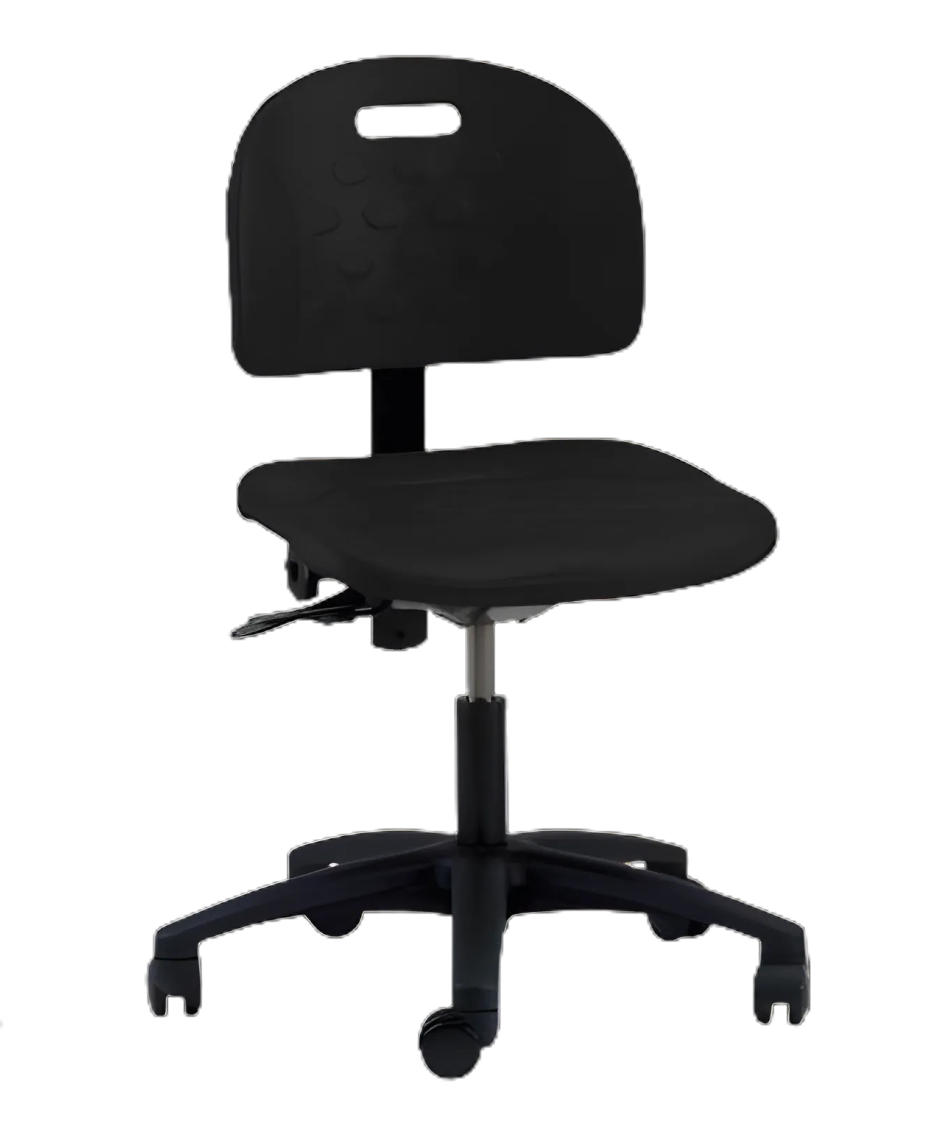 Ergonomic Industrial Stool with Pneumatic Height Adjustment and Polyurethane Seat