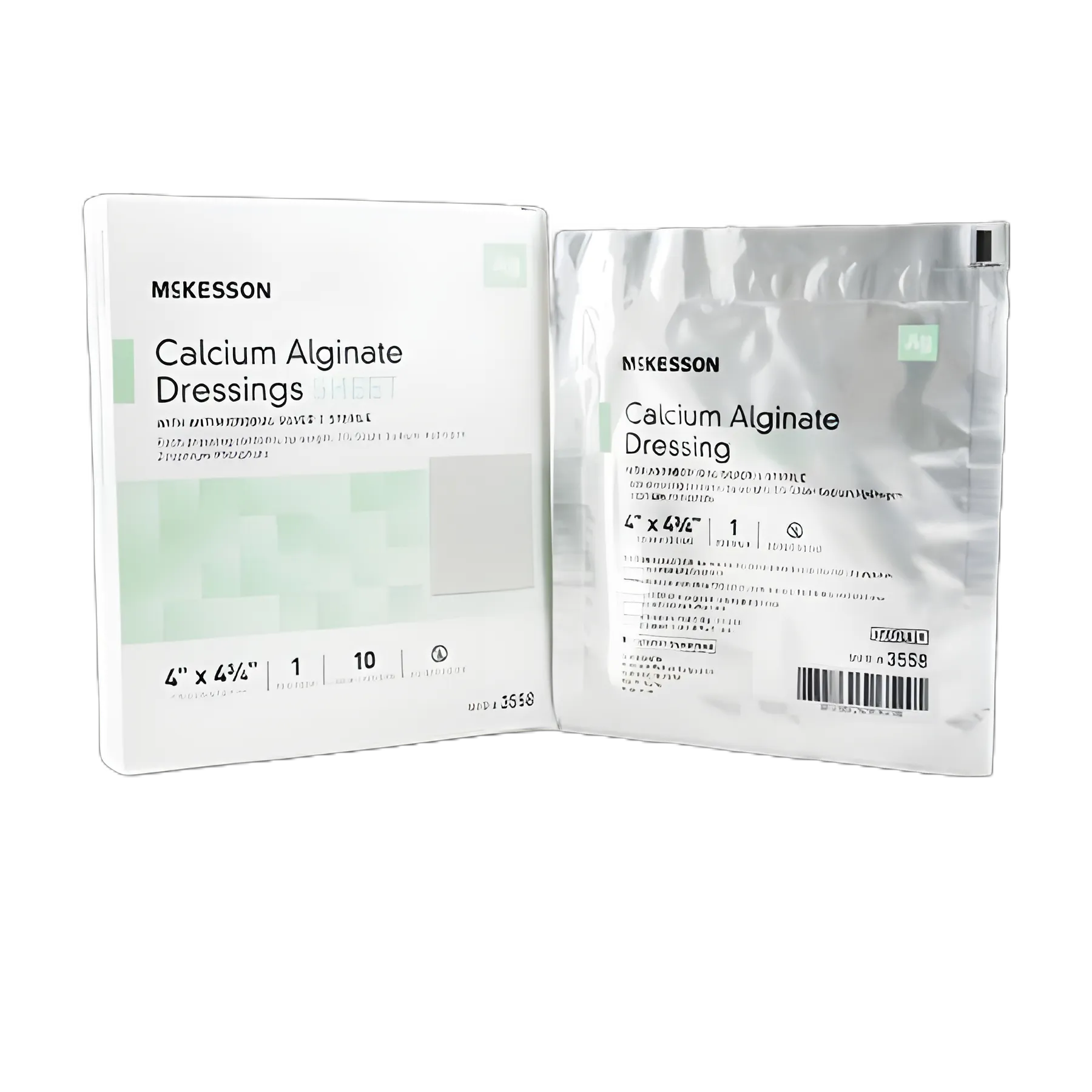 Silver Alginate Dressing McKesson 4 X 4-3/4 Inch Rectangle Sterile