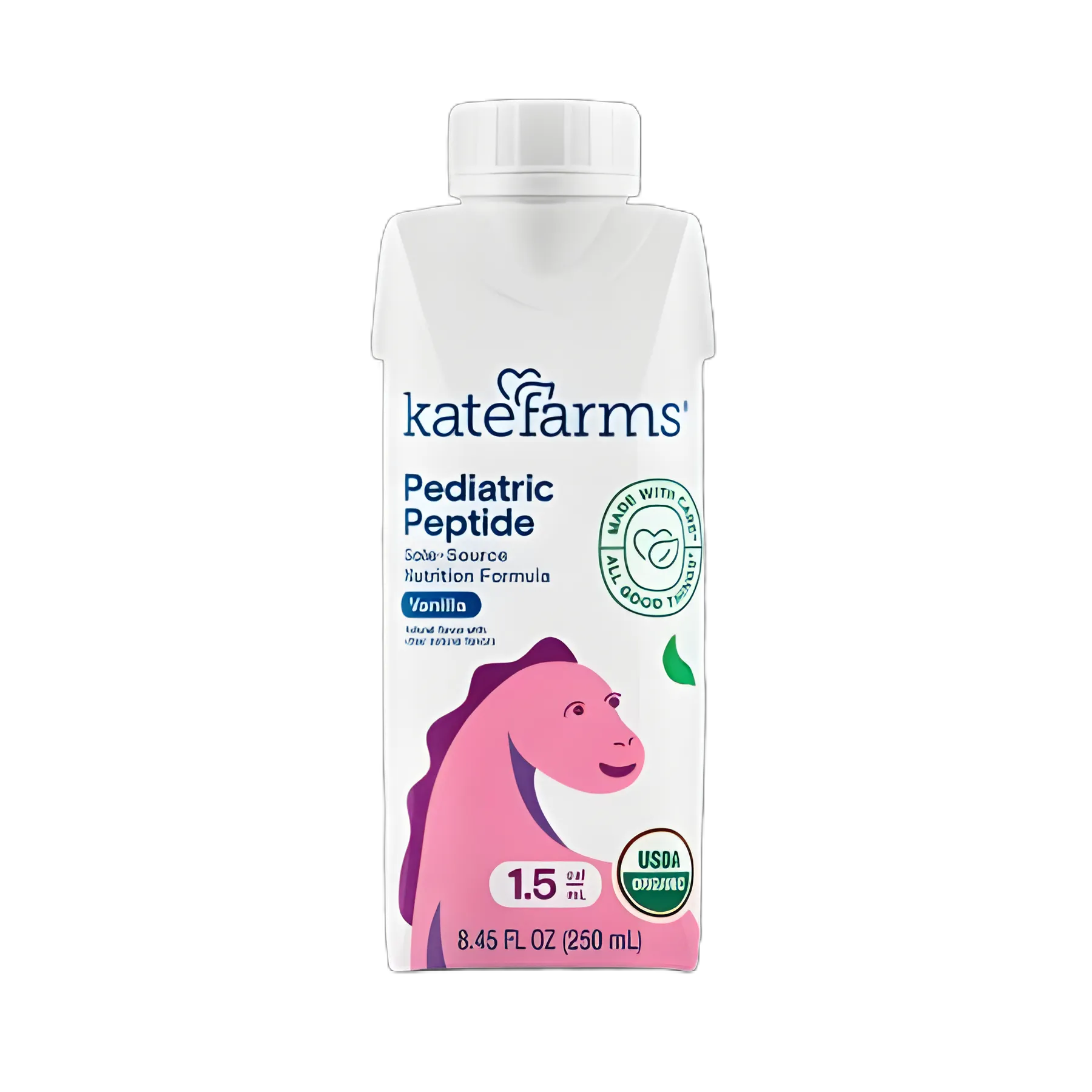 Kate Farms Pediatric Peptide 1.5 Vanilla - Organic Hydrolyzed Pea Protein Oral Supplement 8.45 oz