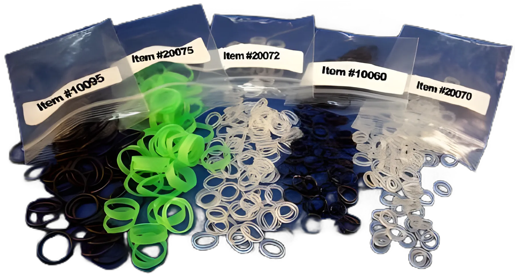 Elastic O-Ring 5/16 Inch, Clear, 100 per Bag For Temperature Prove Covers