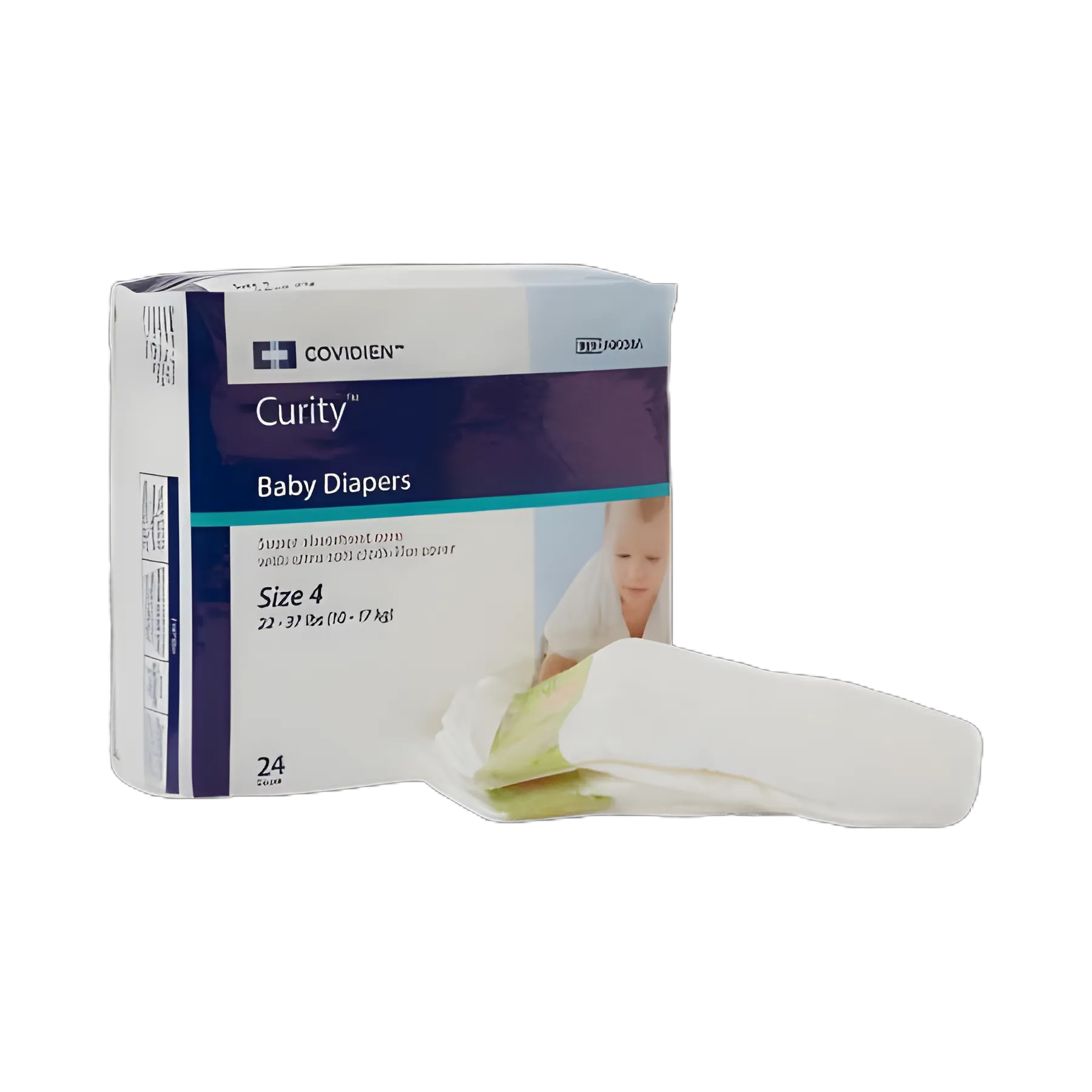 Unisex Baby Diaper Curity™ Size 4 Disposable Heavy Absorbency