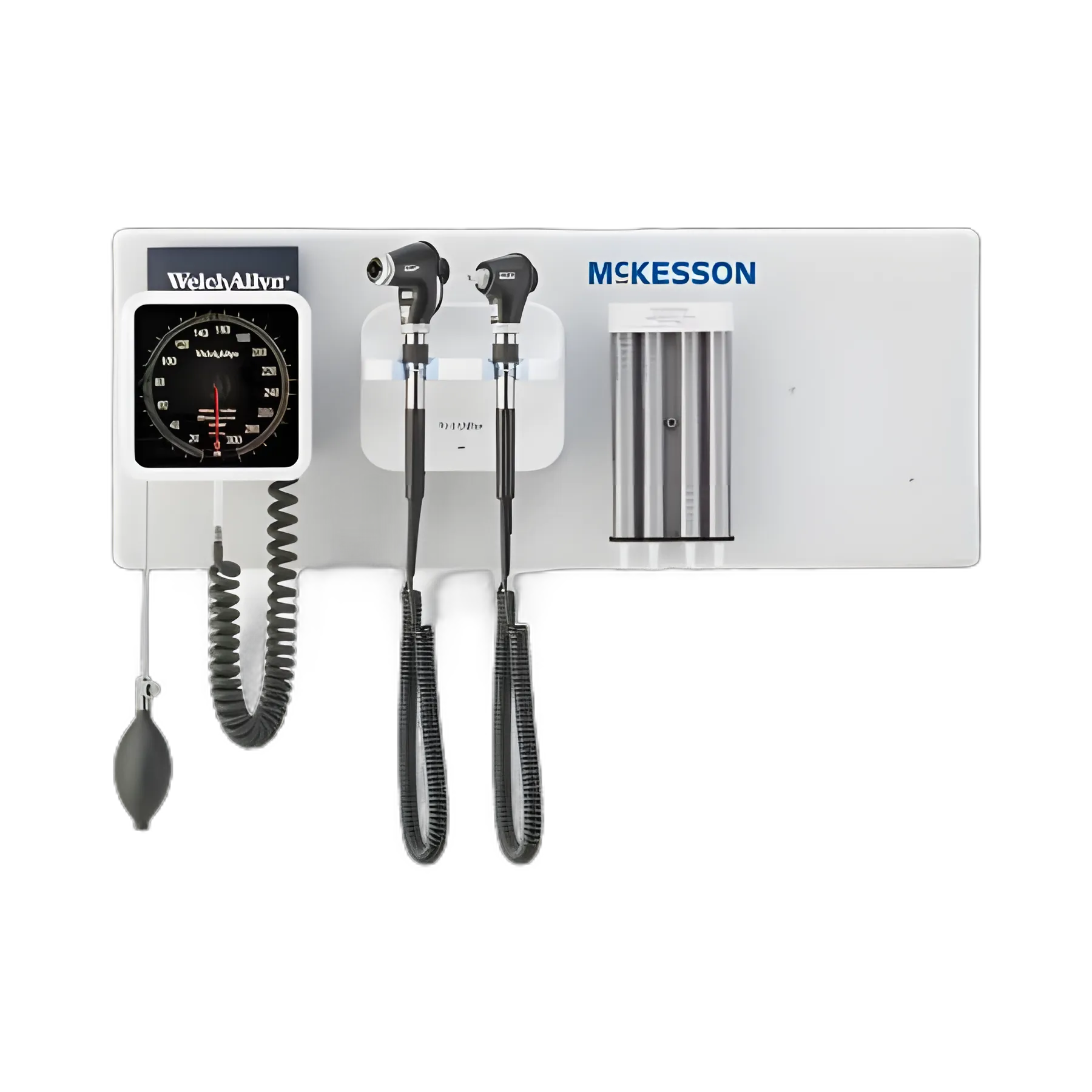 McKesson GS 777 Integrated Wall System with Ophthalmoscope, Otoscope, BP Aneroid, and Specula Dispenser