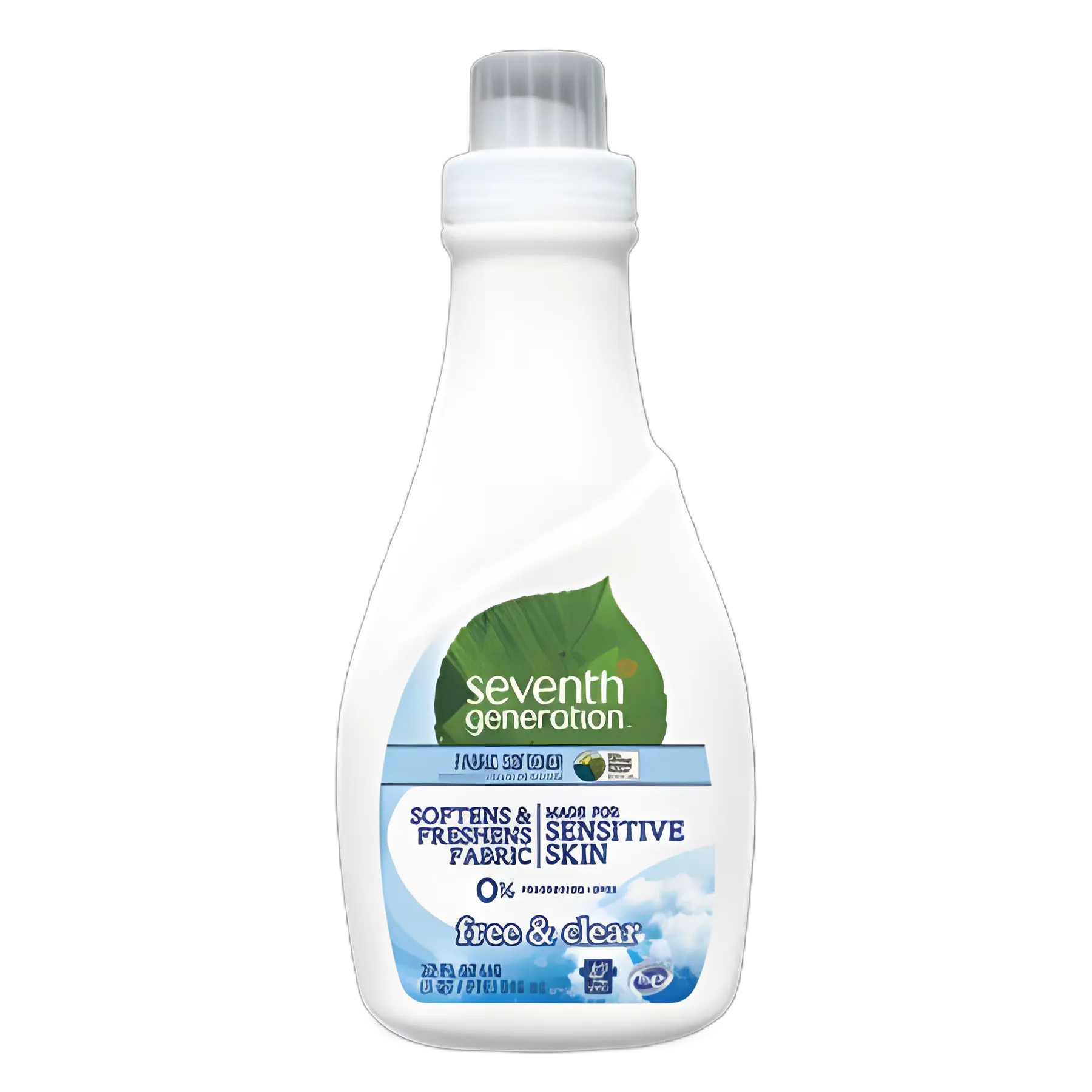Natural Liquid Fabric Softener for Sensitive Skin, Free & Clear, 42 Loads, 32 oz - 6/Carton