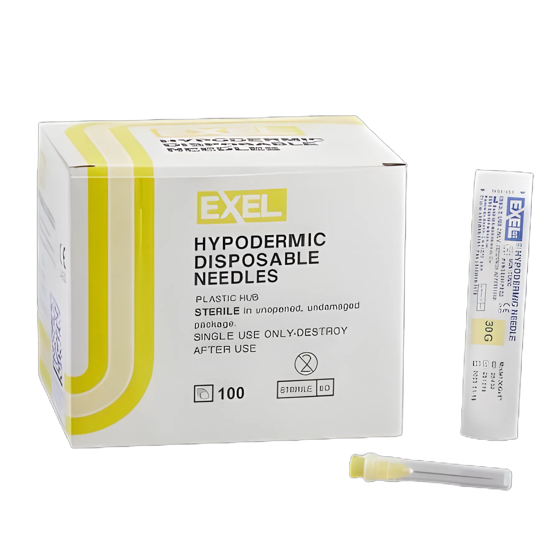 Hypodermic Needle EXELInt® 1 Inch Length 30 Gauge Regular Wall Without Safety