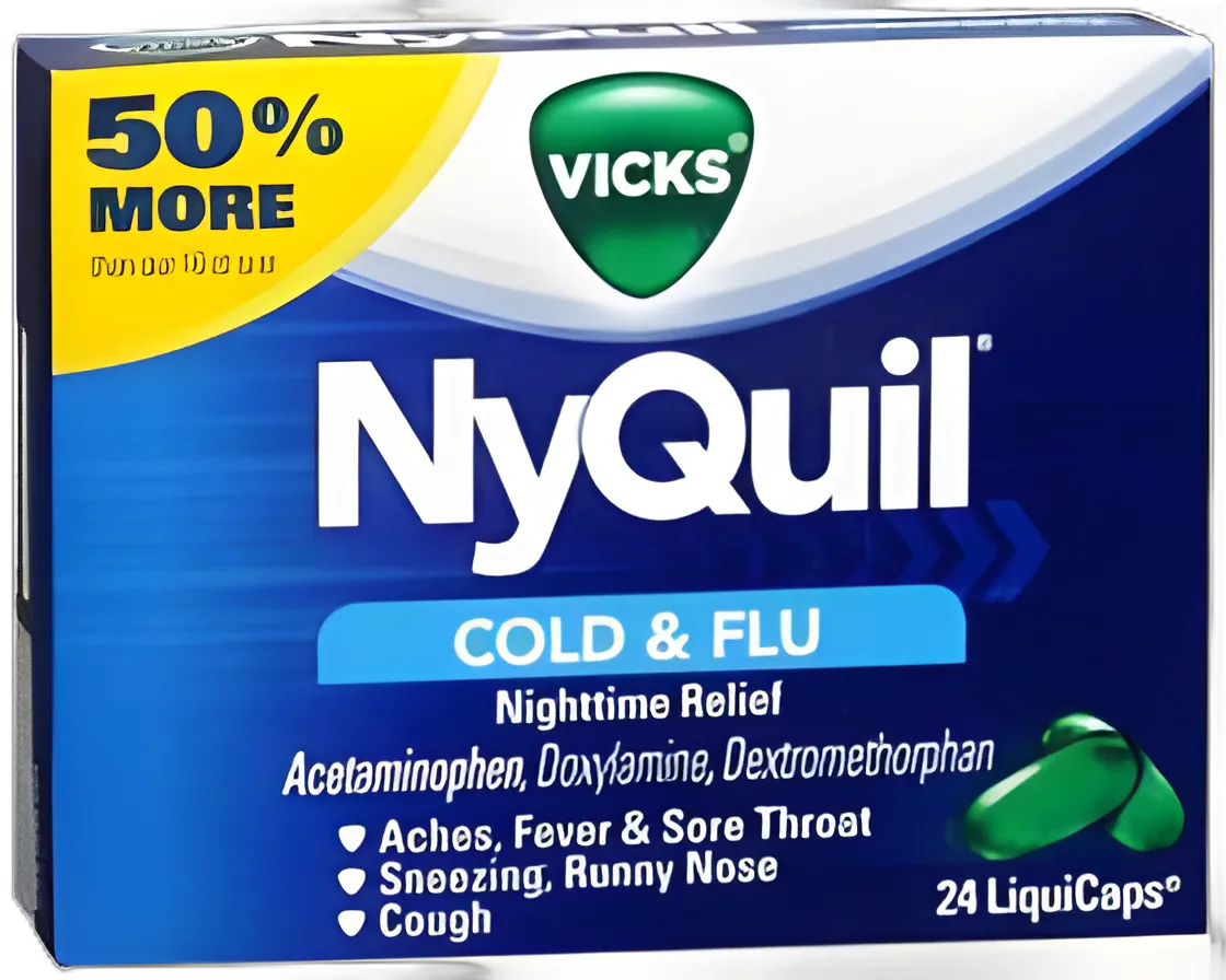 Cold and Cough Relief NyQuil® 325 mg - 15 mg - 6.25 mg Strength Gelcap 24 per Box