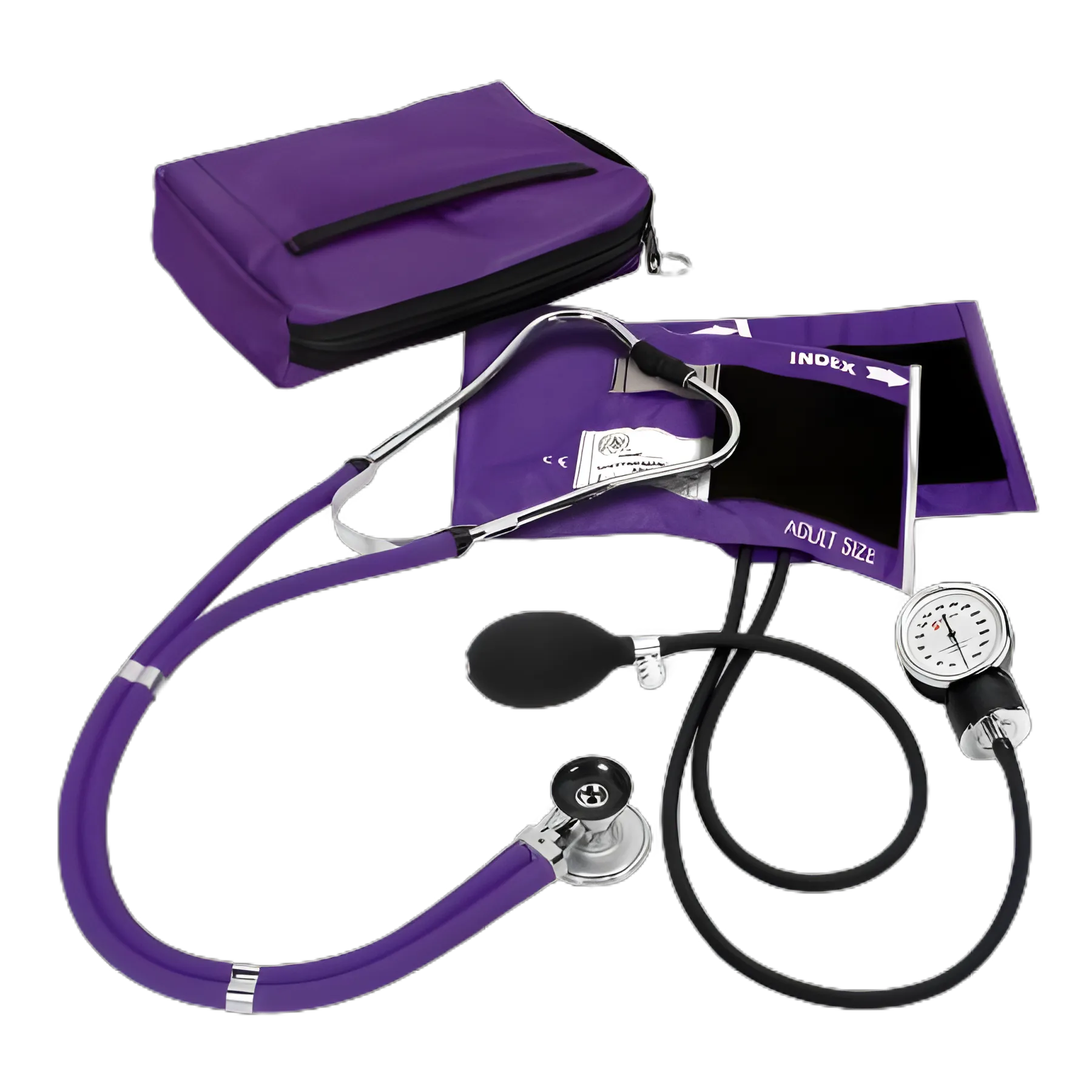 Reusable Aneroid / Stethoscope Set Prestige Medical 25 to 40 cm Adult Cuff Dual Head Sprague Stethoscope Pocket Aneroid - A2-PUR