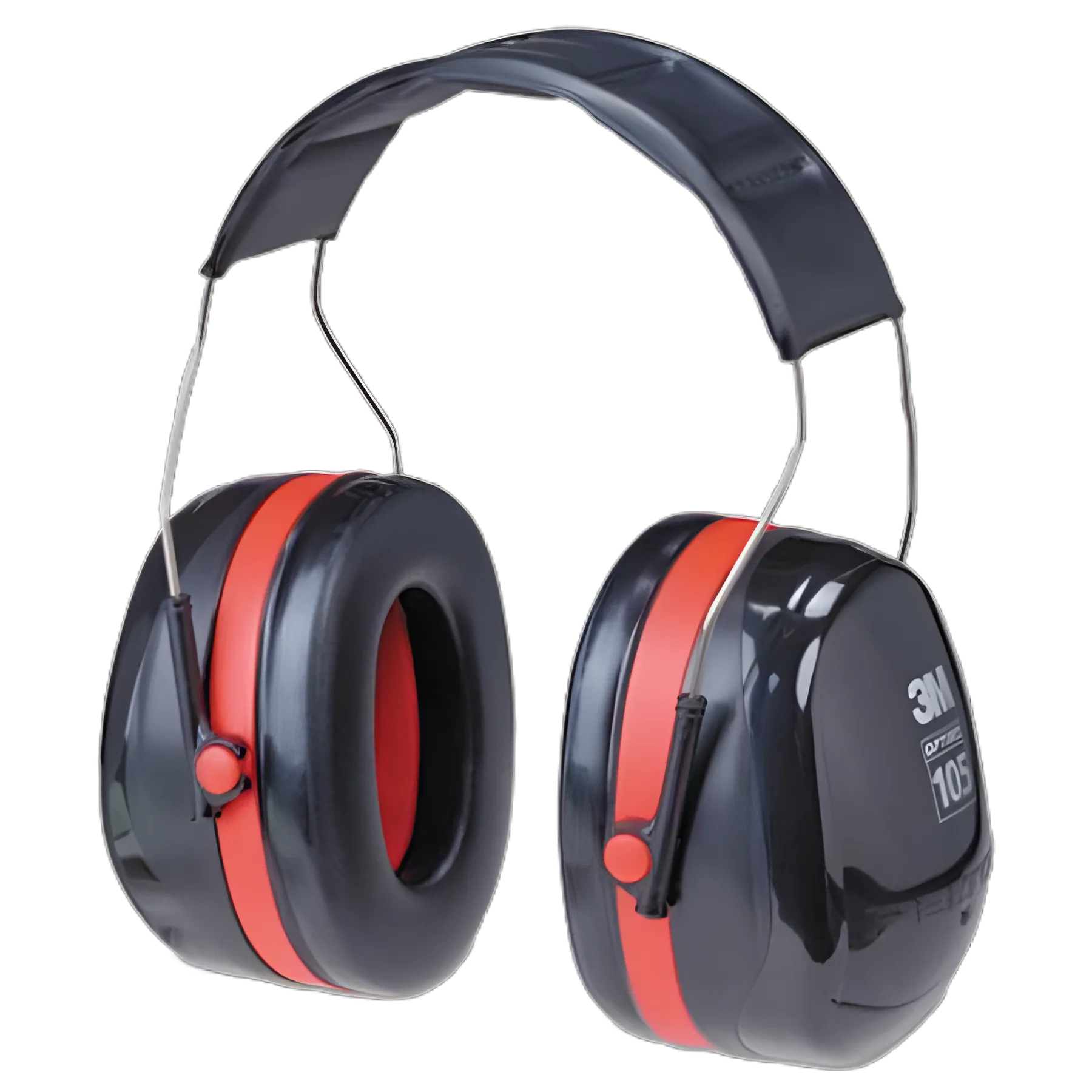 3M PELTOR OPTIME 105 High Performance Ear Muffs H10A, 30 dB Noise Reduction - Black/Red