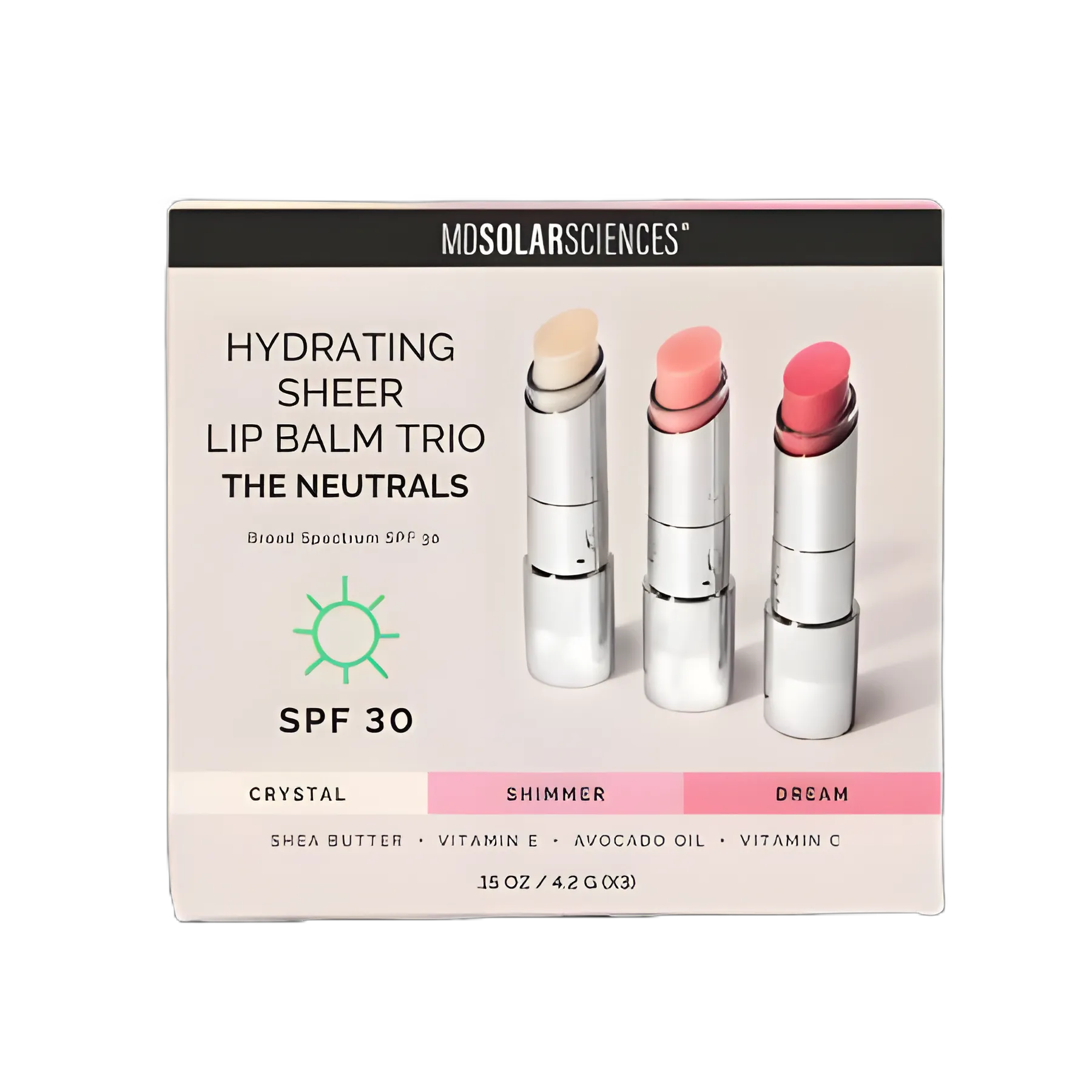 Tinted Lip Balm Set with Sunscreen MDSolarsciences™ Hydrating Sheer SPF 30 .15 oz. Tube