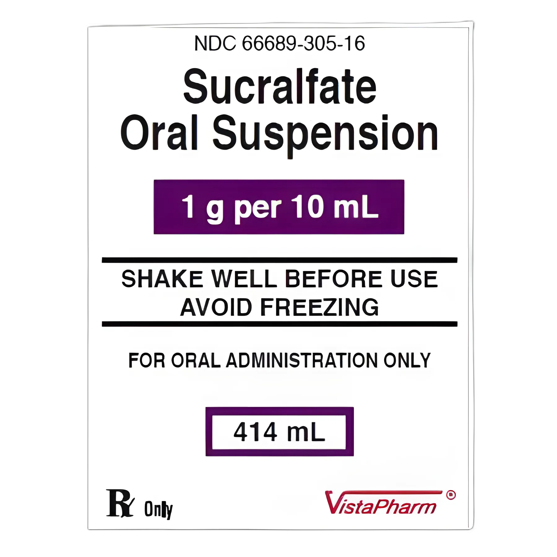 Sucralfate 1 Gram / 10 mL Suspension Bottle 414 mL