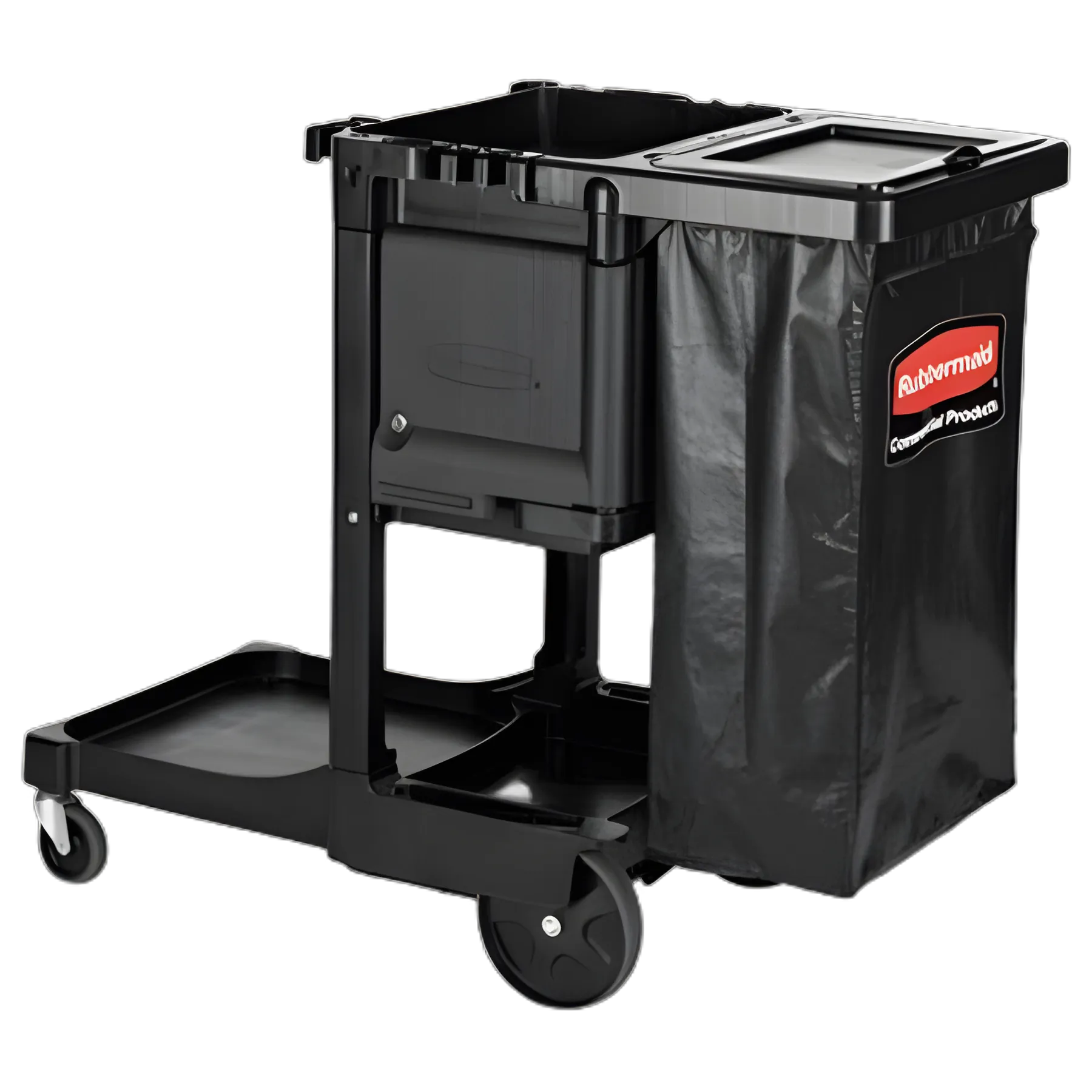 Rubbermaid® Executive Janitorial Cleaning Cart for Medical Facilities, Black