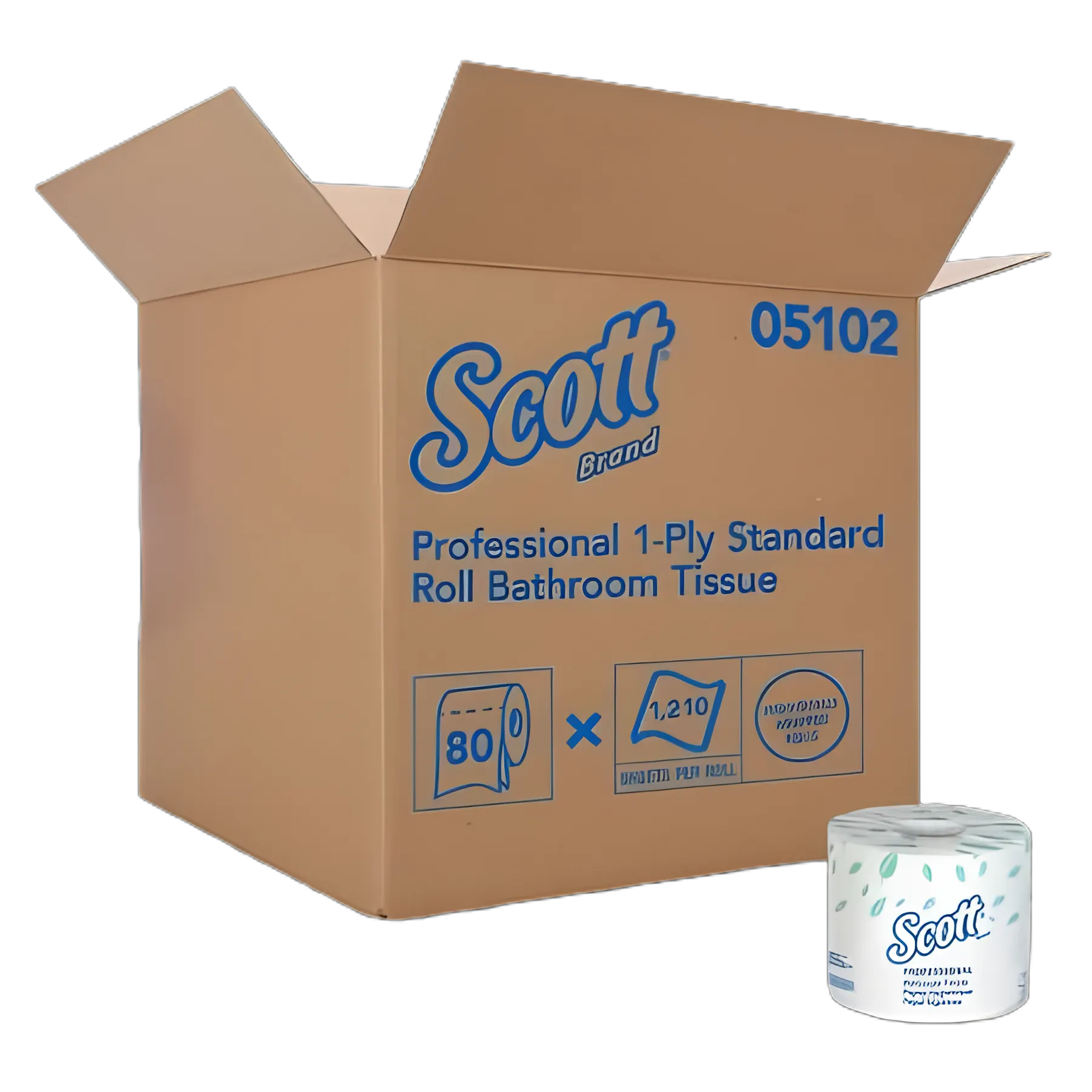 Toilet Tissue Scott® Essential White 1-Ply Standard Size Cored Roll 1210 Sheets 4 X 4-1/10 Inch