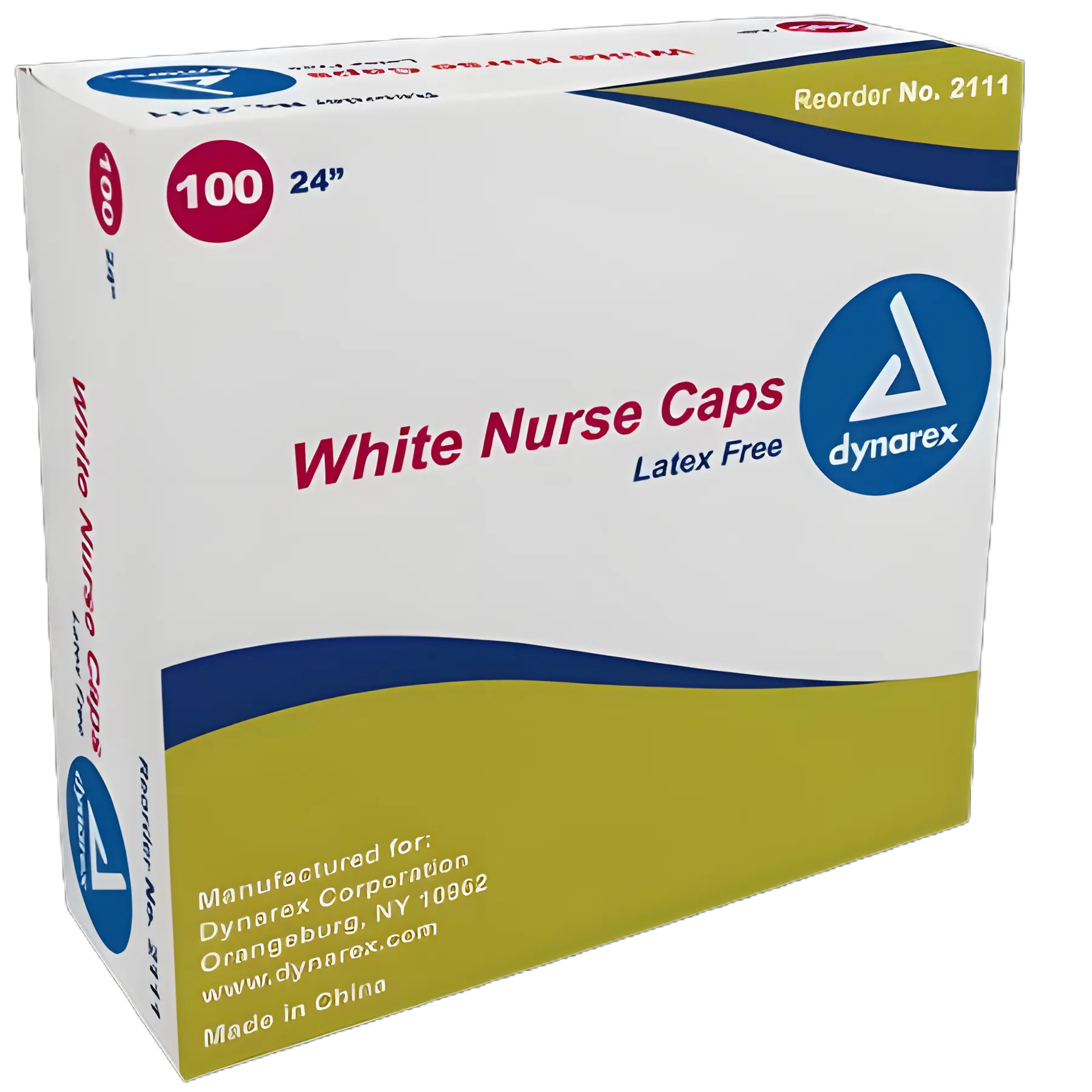 Bouffant Cap One Size Fits Most White Elastic Closure - 2111