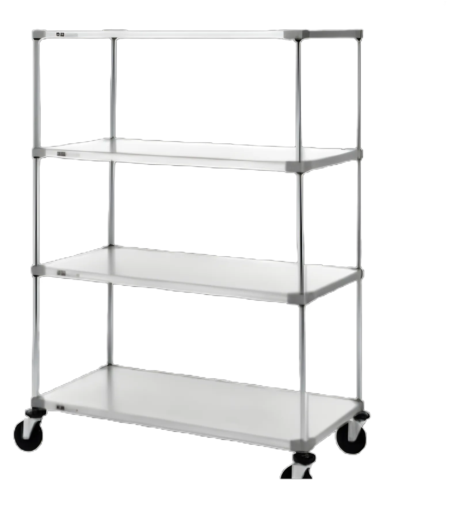Super Erecta® 4-Tier Solid Shelf Cart, 24x60x68 Inch, Medical-Grade Steel