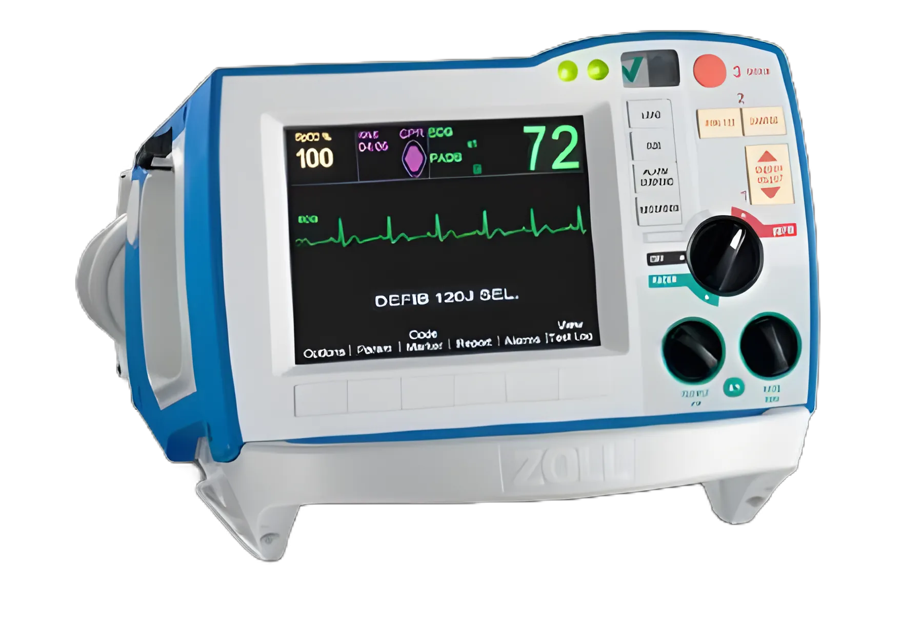 Refurbished Defibrillator Unit Semi-Automatic Zoll® R Series Paddles Contact - ZR3BACP-ALS-R1