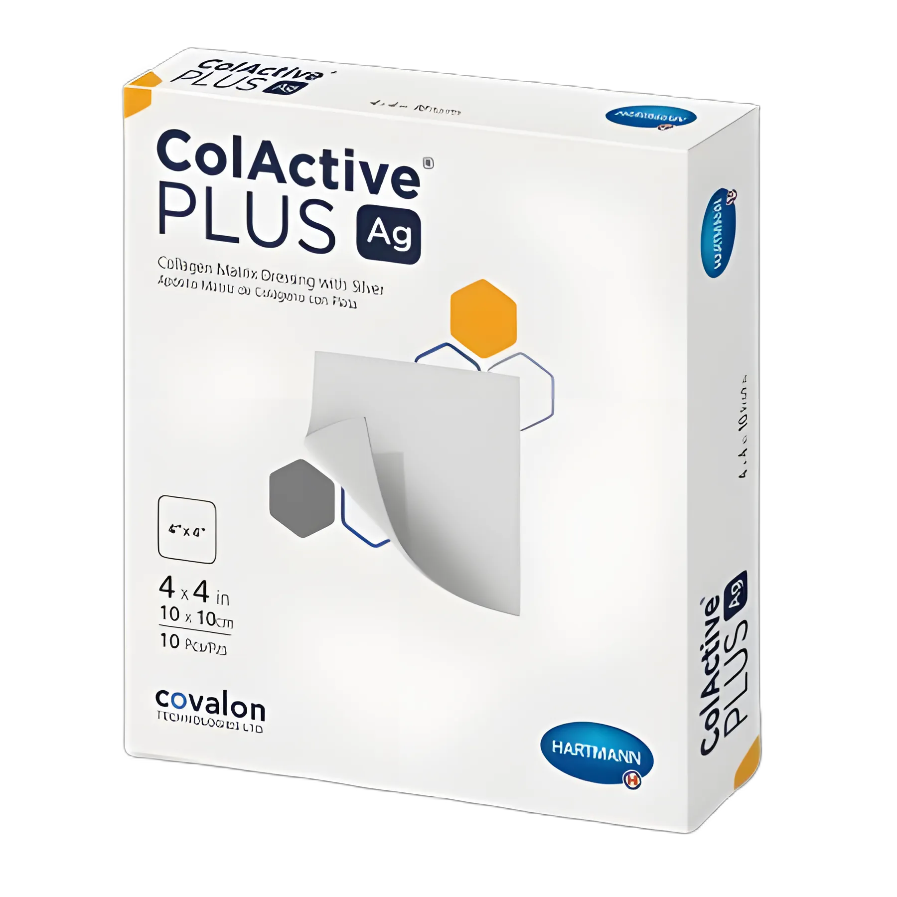ColActive® Plus Ag Silver Collagen Dressing 4x4 Inch Square Sterile for Advanced Wound Care