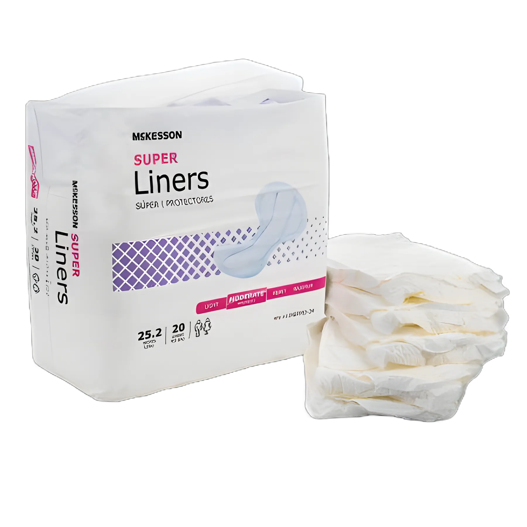 McKesson Super Incontinence Liner, 25.2 Inch, Moderate Absorbency with Polymer Core