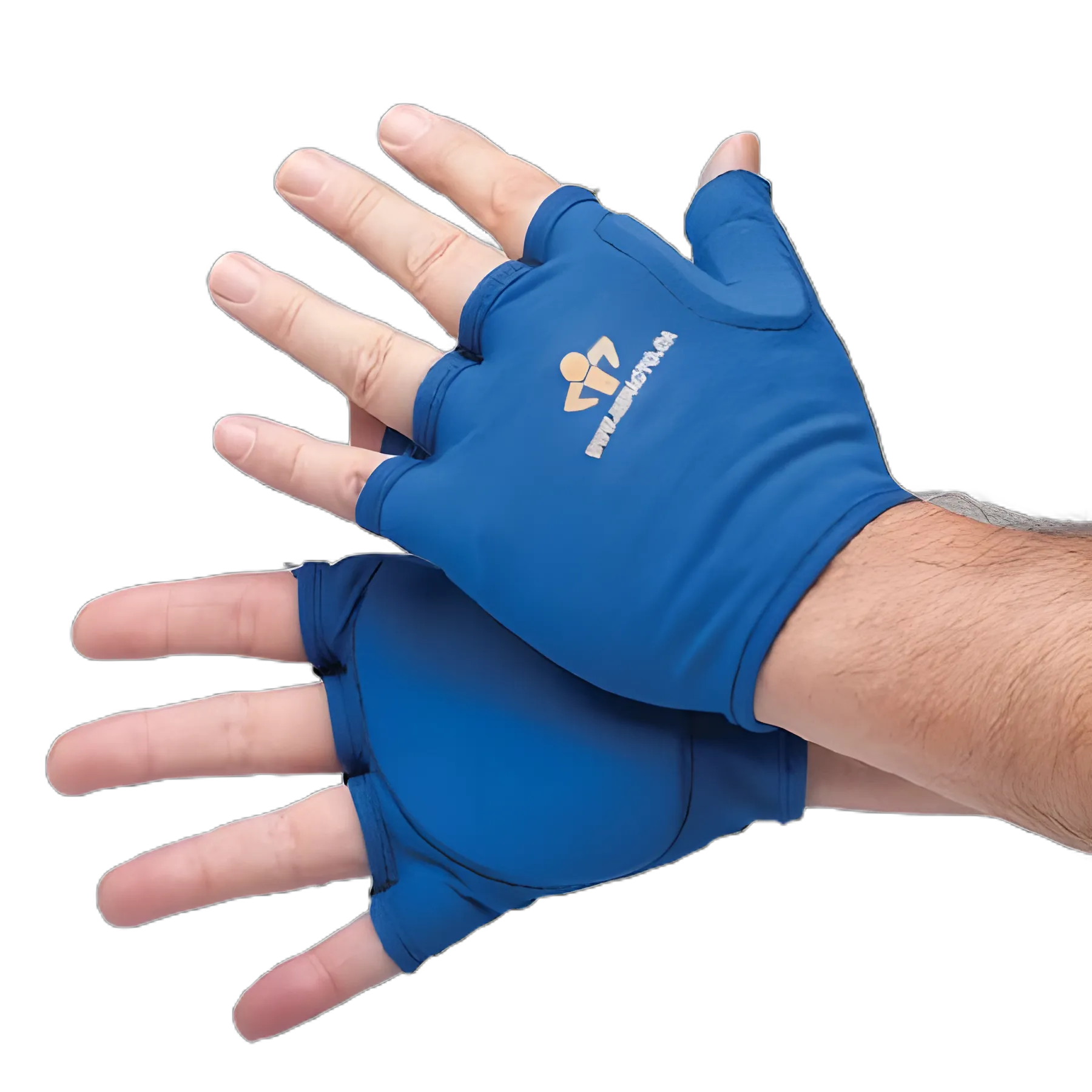 IMPACTO® Tool Grip Glove Liner Fingerless - Impact Protection for Right Hand, Large, Blue