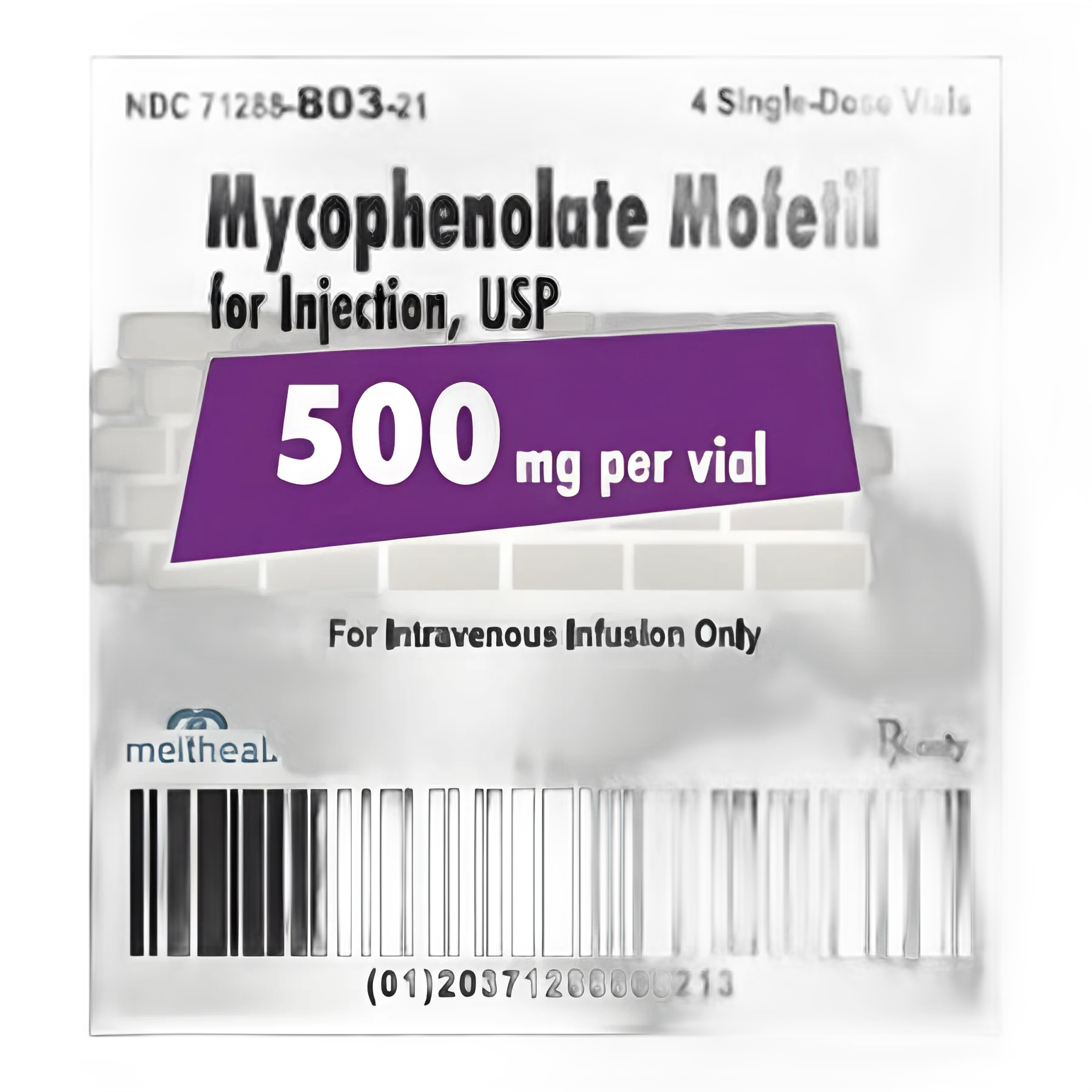 Mycophenolate Mofetil HCl 500 mg Injection Single-Dose Vial