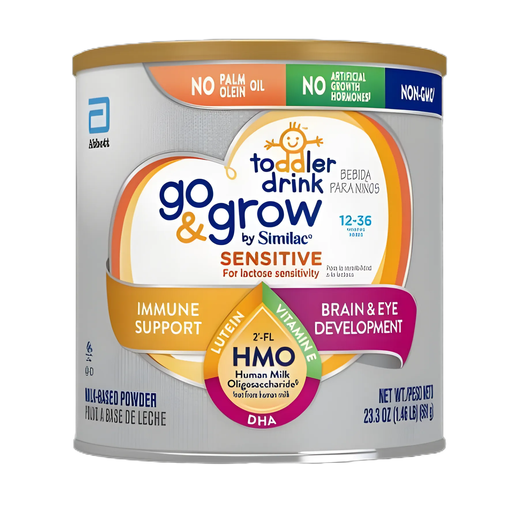 Go & Grow by Similac Sensitive Toddler Formula, Lactose Sensitivity, Non-GMO, 23.3 oz