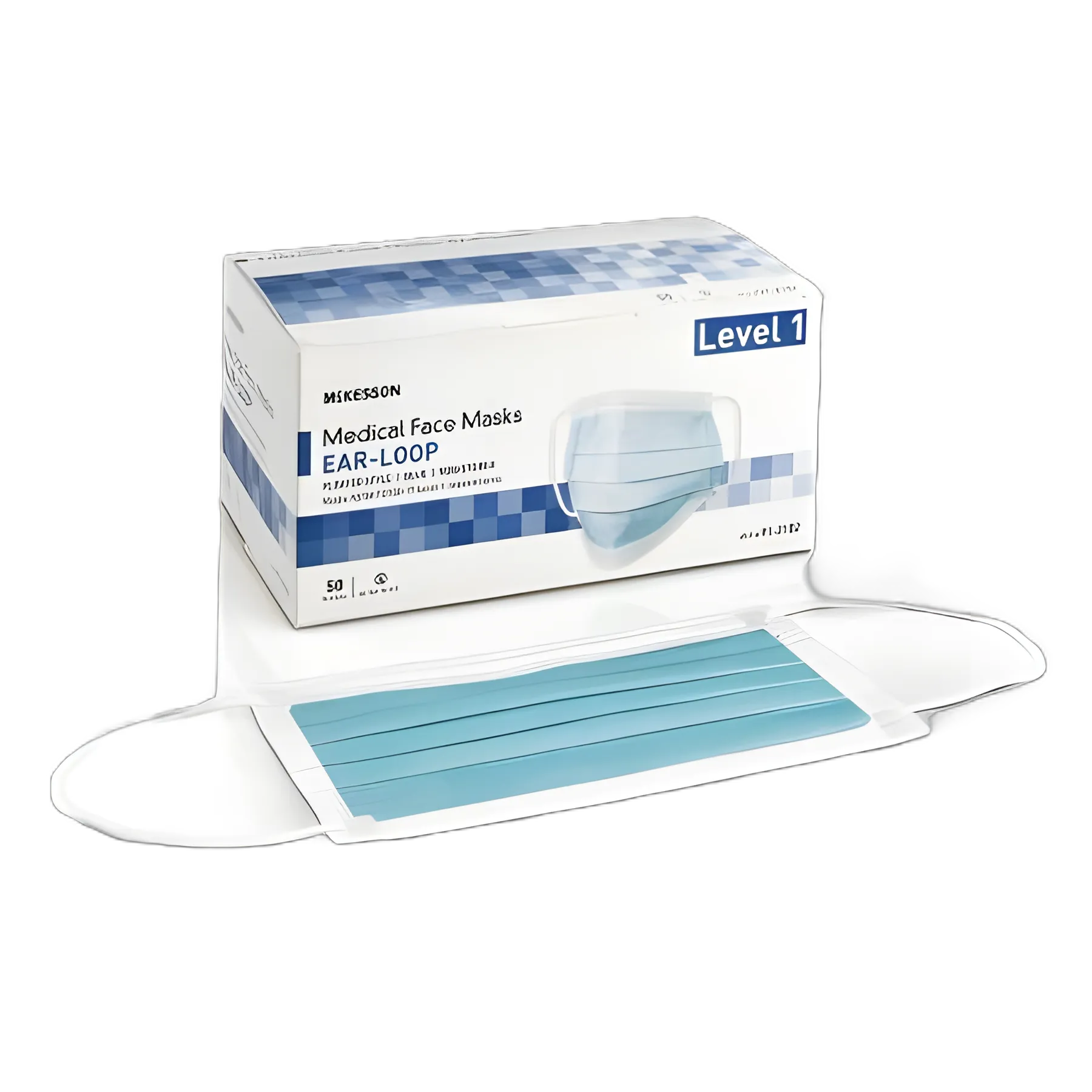 Procedure Mask McKesson Pleated Earloops One Size Fits Most Blue NonSterile ASTM Level 1 Adult