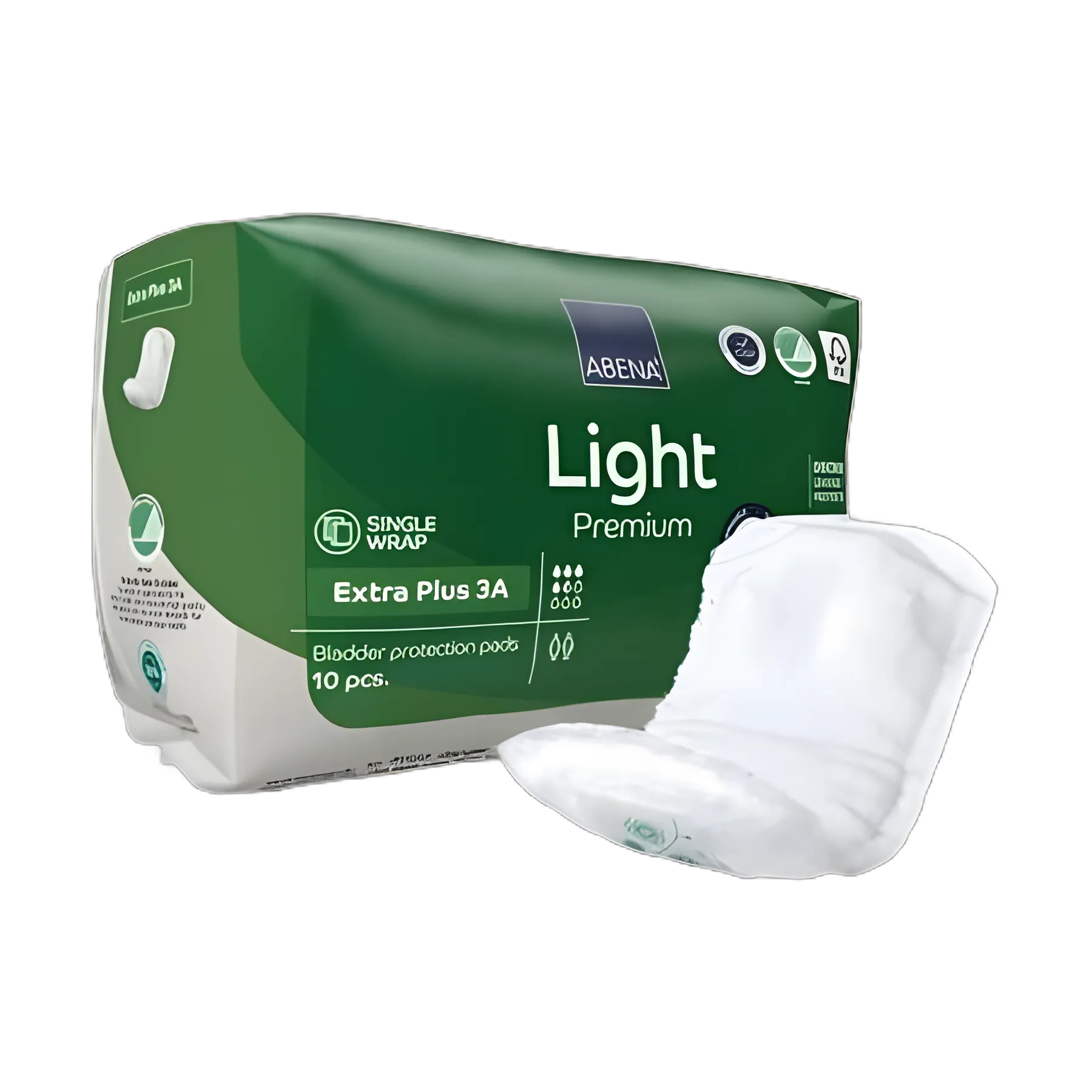 Bladder Control Pad Abena® Premium Light Extra Plus 4.3 X 12.9 Inch Moderate Absorbency Fluff / Polymer Core Size 3A