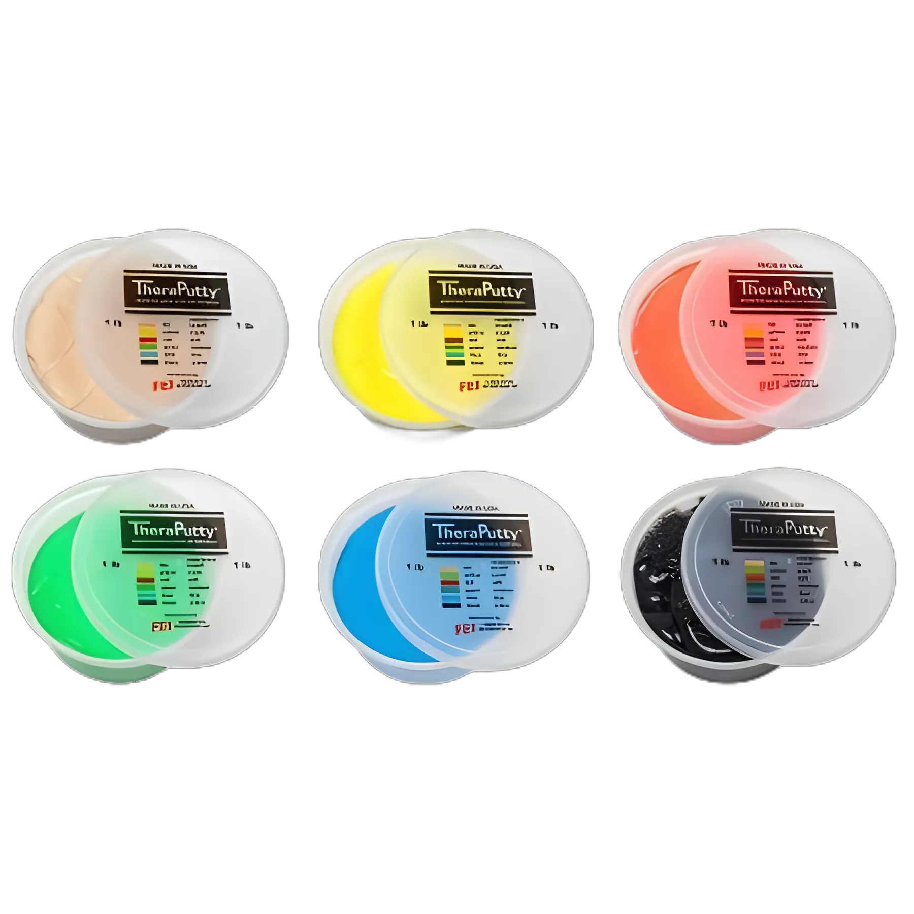 Therapy Putty Set CanDo® TheraPutty® 2X-Soft / X-Soft / Soft / Medium / Firm / X-Firm 6 X 1 lbs.