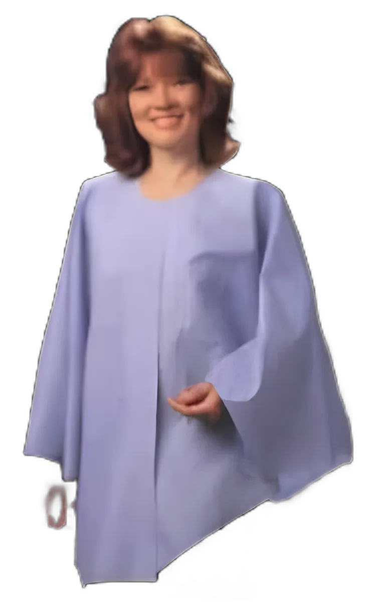 Exam Cape Blue One Size Fits Most Front Opening Without Closure