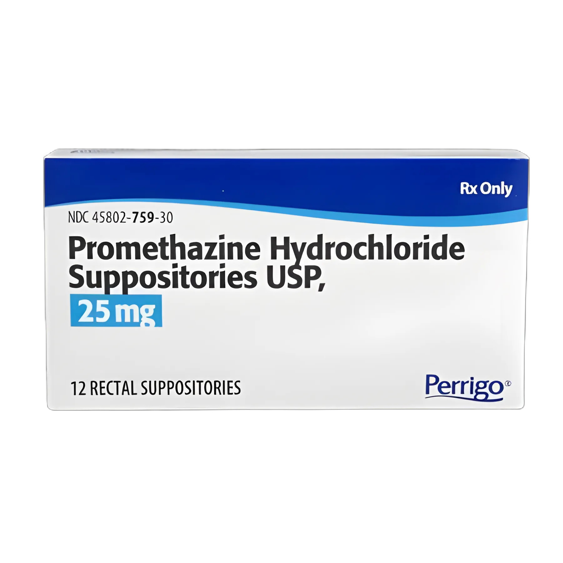 Promethazine HCl 25 mg Suppository Carton 12 Suppositories