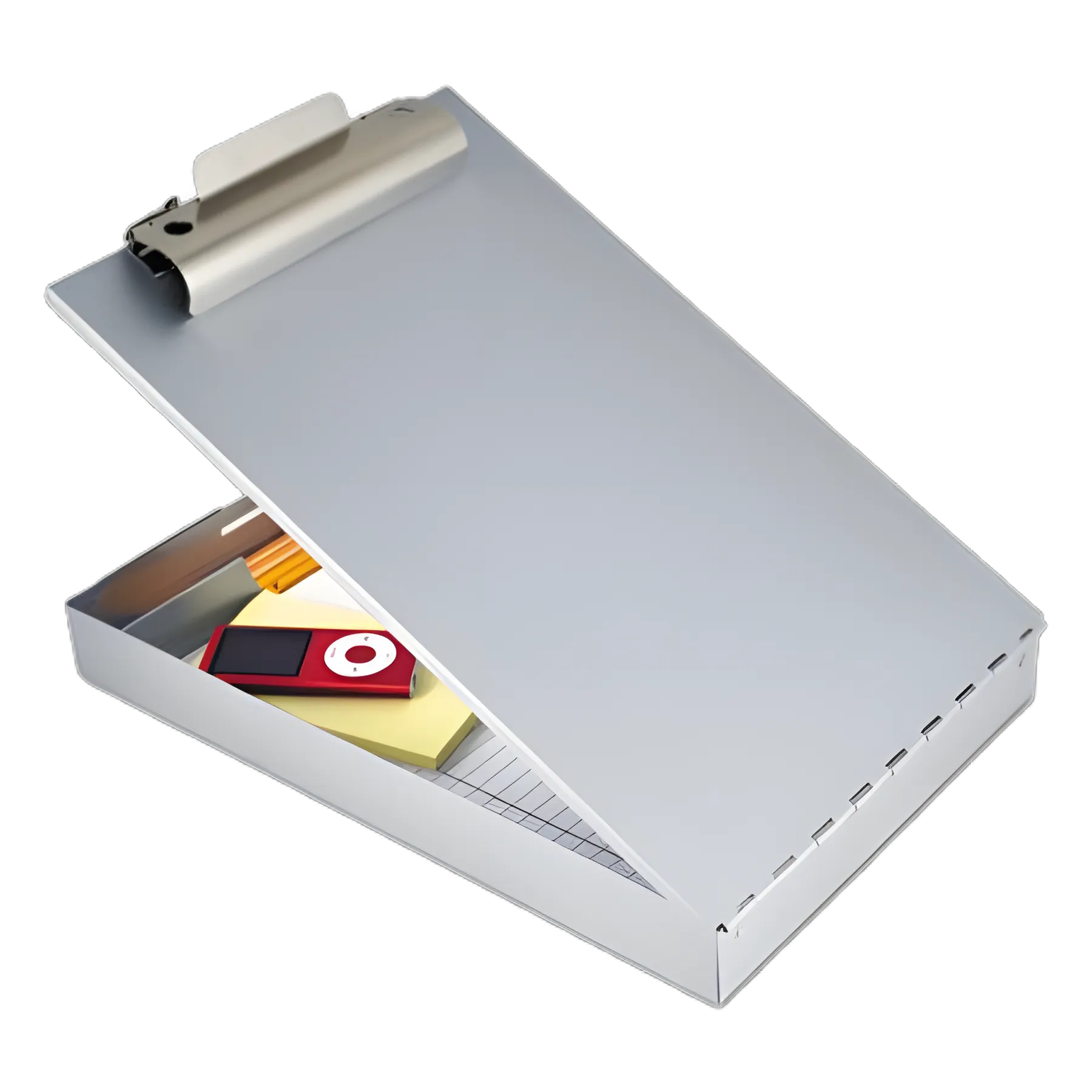 Redi-Rite Aluminum Storage Clipboard, 1" Clip Capacity, Holds 8.5 x 11 Sheets, Silver