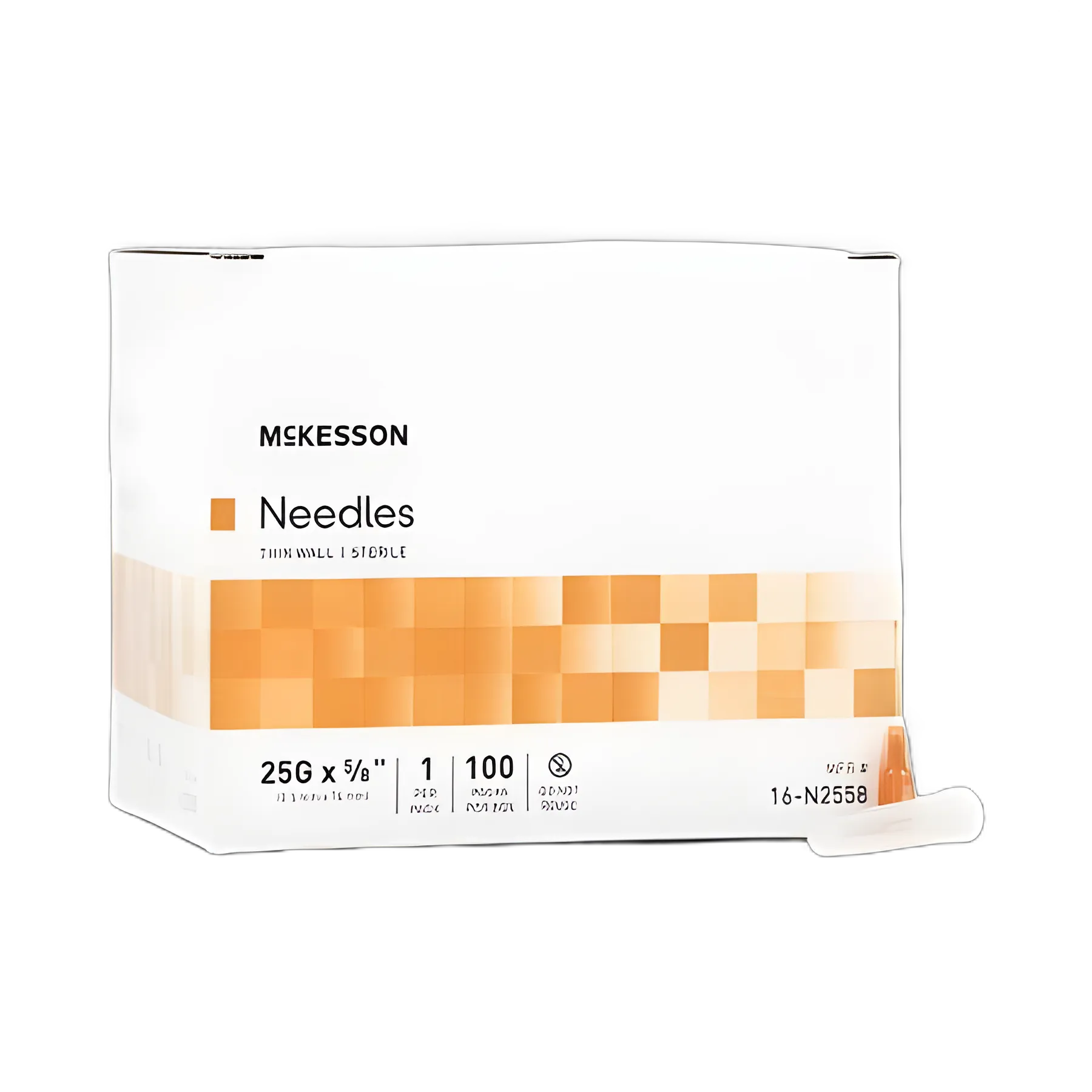 McKesson 25 Gauge 5/8 Inch Hypodermic Needle, Thin Wall, Sterile, Latex-Free