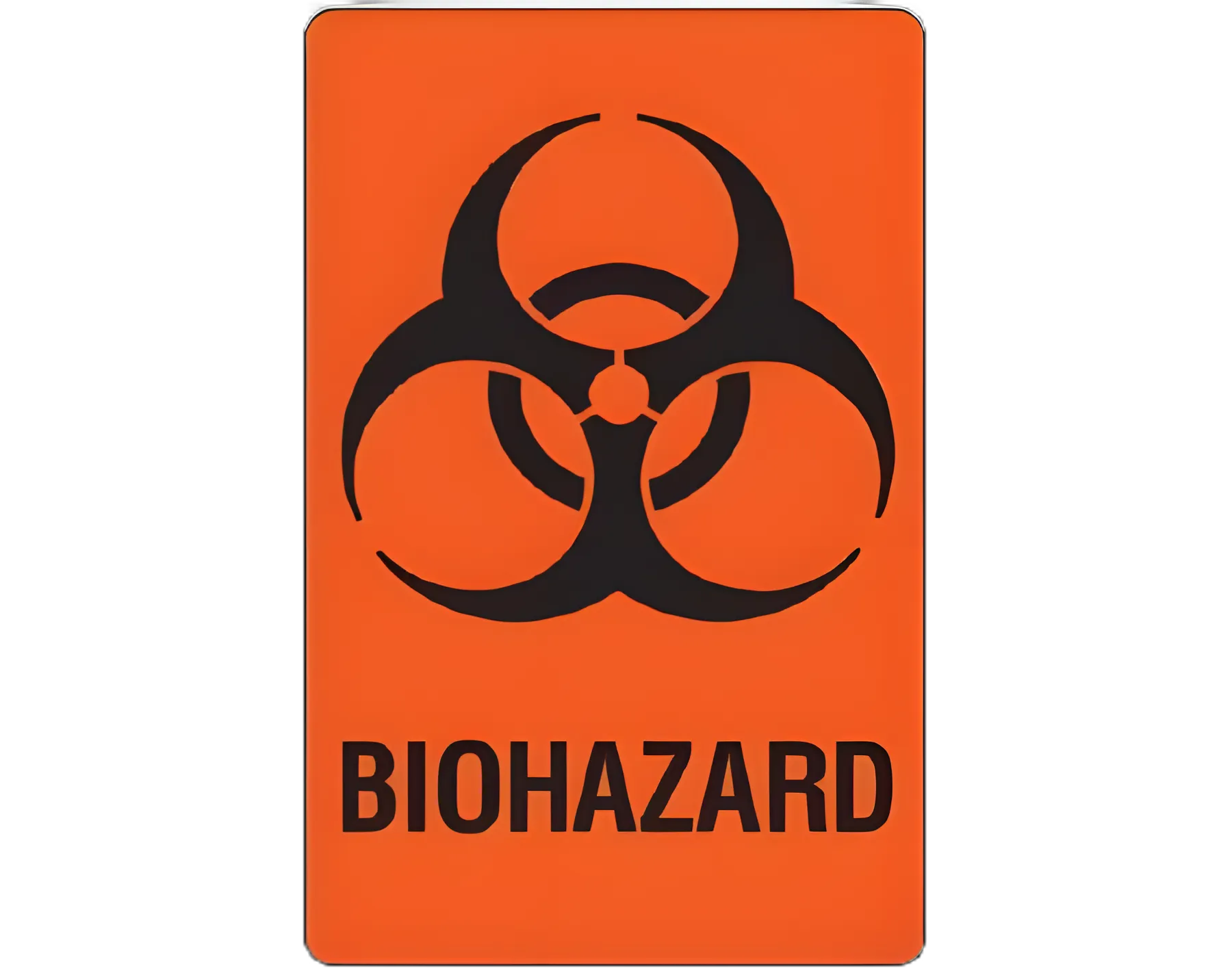 Shamrock Biohazard Warning Labels - Orange Cardstock, Black Biohazard Symbol, 2-1/4 X 3-1/2 Inch