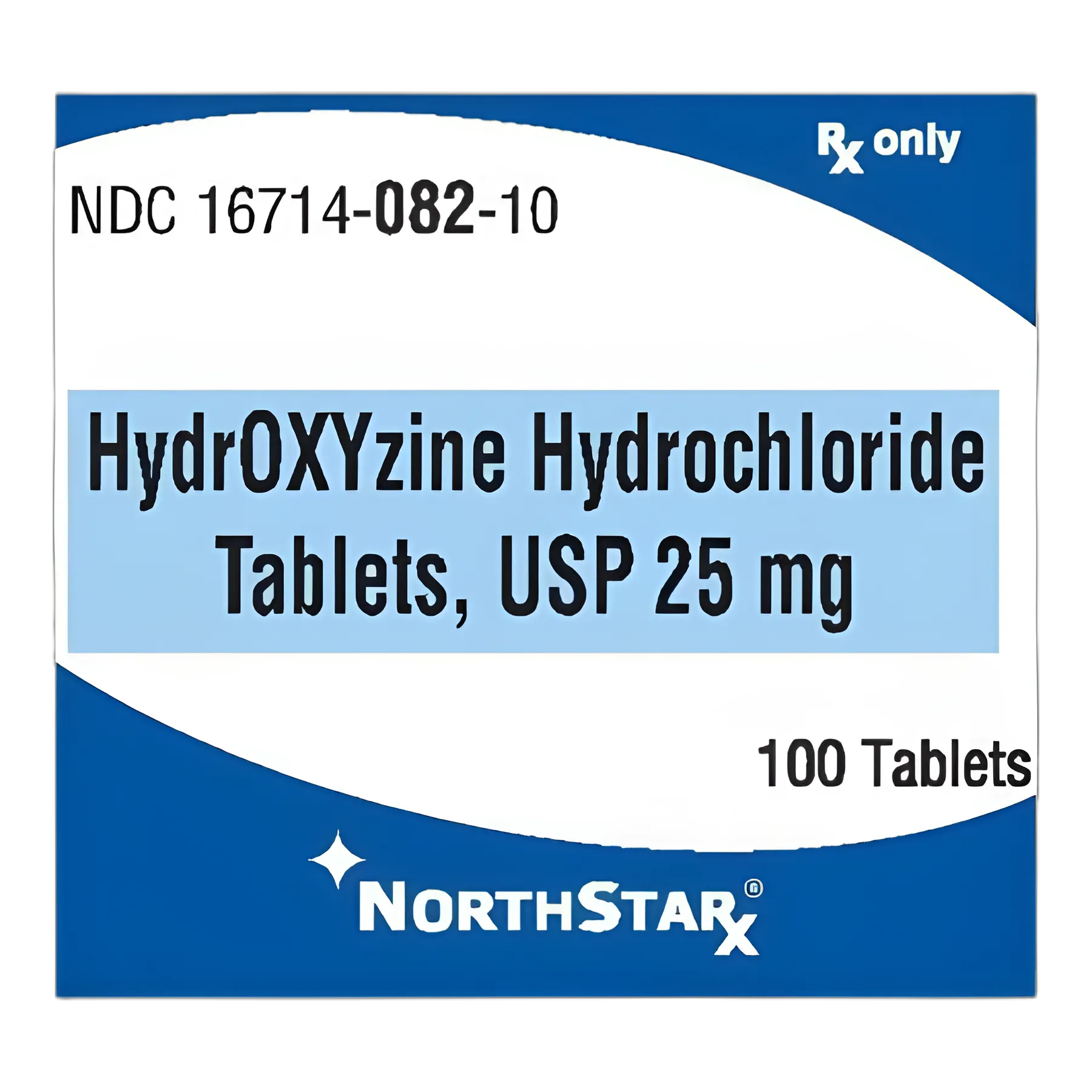 Hydroxyzine HCl 25 mg Tablet Bottle 100 Tablets - 16714008210