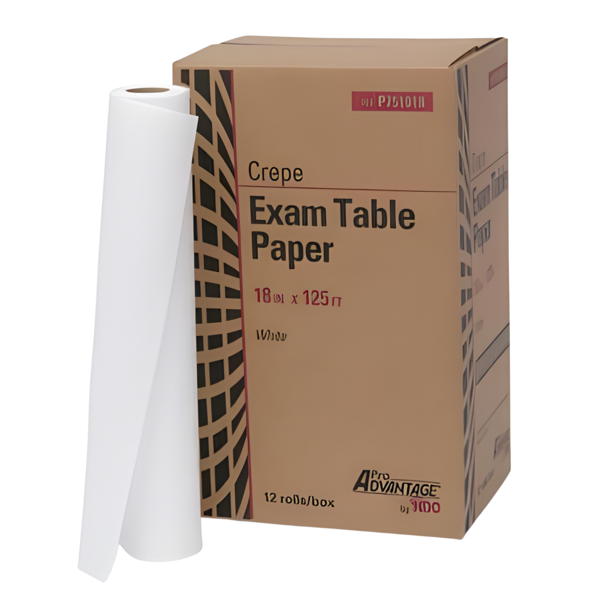 Exam Table Paper, 18" x 125 ft, White, Crepe