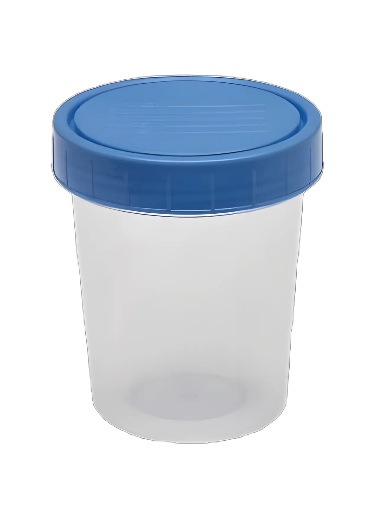 2 oz. Graduated Medicine Cup with Blue Lid - Disposable Plastic