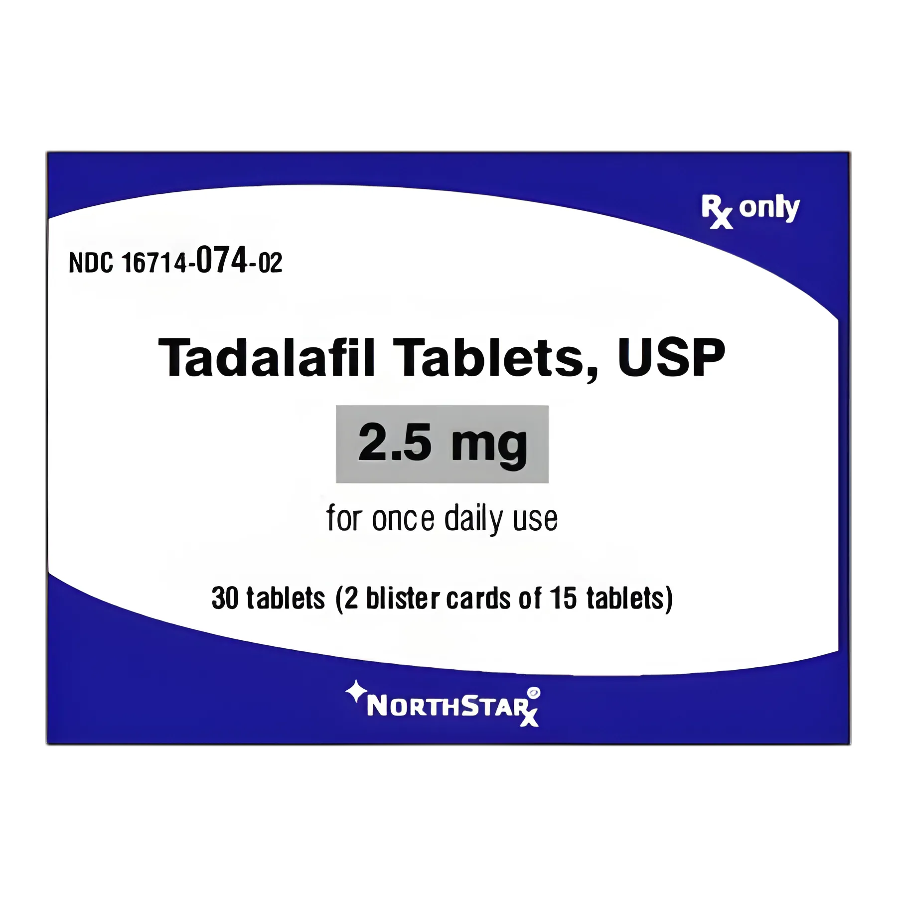 Tadalafil 2.5 mg Tablet Blister Pack 30 Tablets